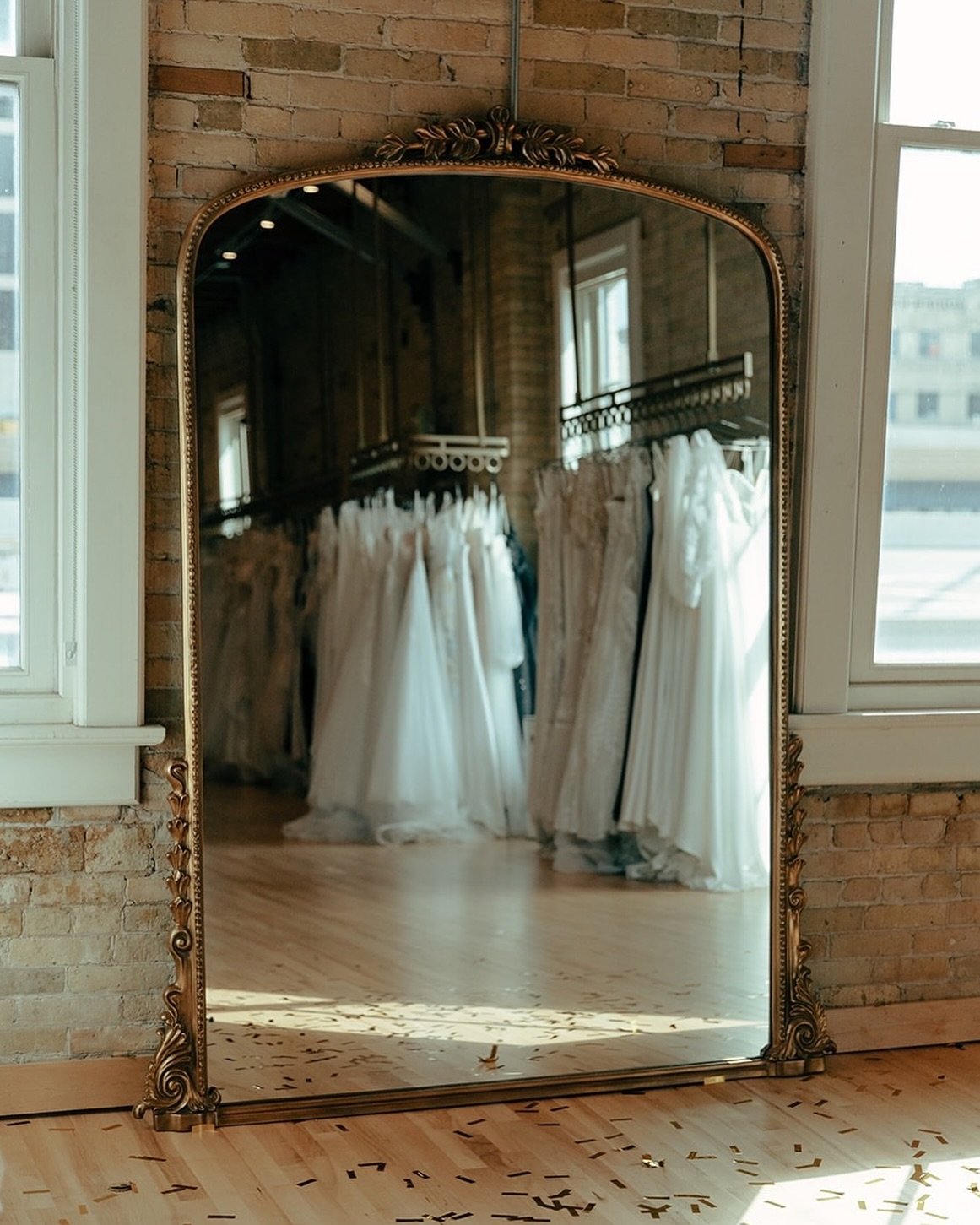 to us, it&rsquo;s more than a mirror ✨

this is the mirror you will see yourself in YOUR wedding dress for the very first time. it&rsquo;s the mirror you will smile back at yourself + say &ldquo;this is it!&rdquo; in front of. it&rsquo;s the mirror y