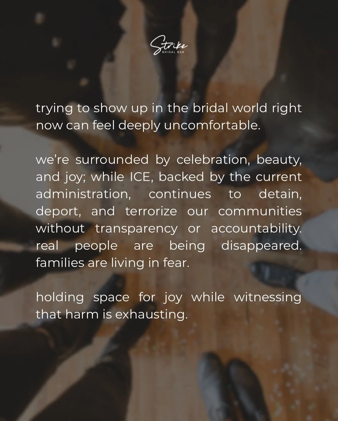 love is not apolitical. neither are we.

we refuse performative joy. we refuse silence.

we choose care, community, and showing up - even when it&rsquo;s uncomfortable.

especially then.