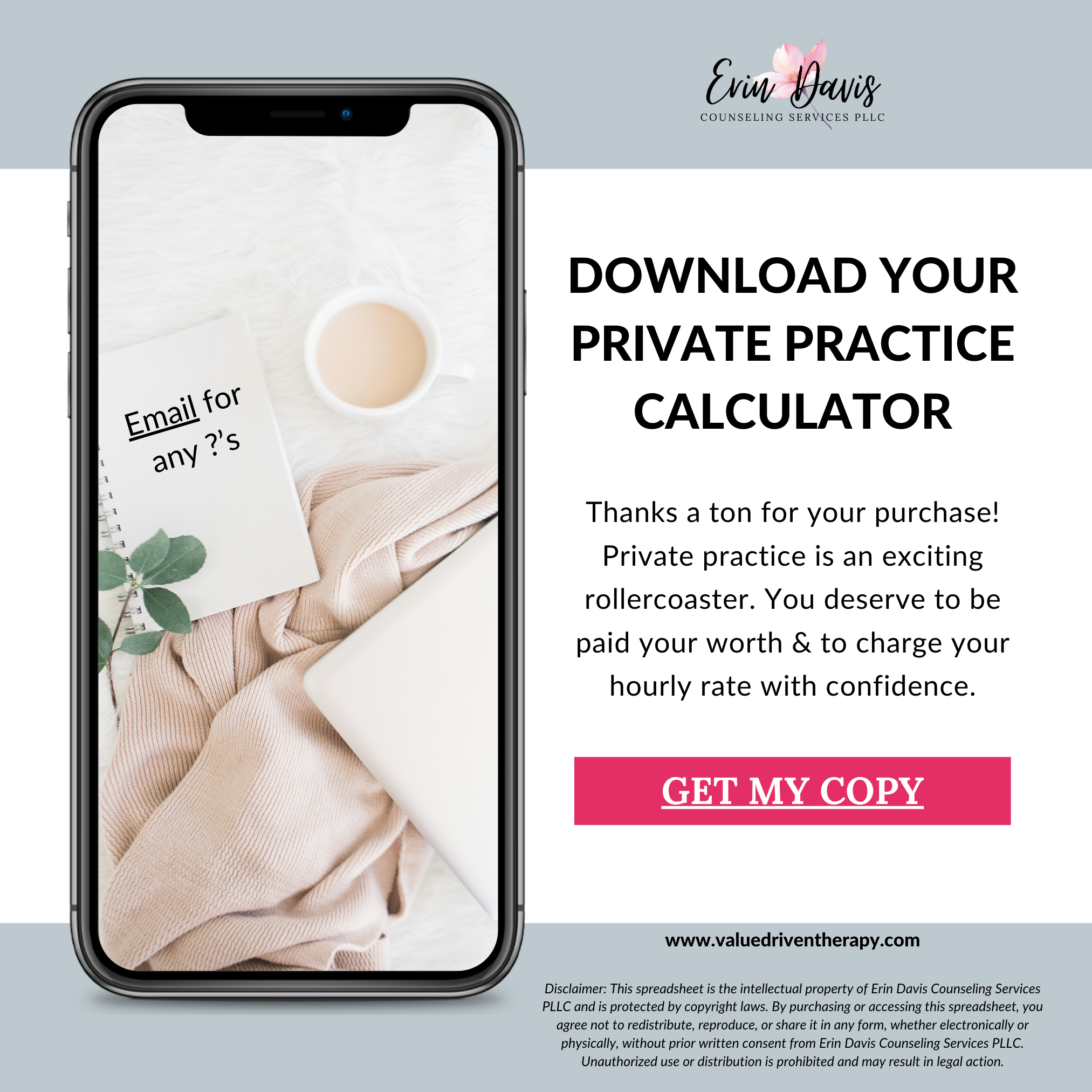 Private Practice Fee Calculator - Earn More while Working Less — Erin ...