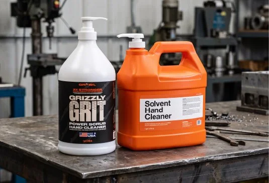 Solvent vs. Detergent: Why GrizzlyGRIT Beats Solvent-Based Hand Cleaners