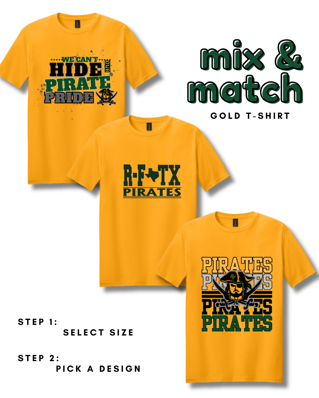 Adult Short Sleeve Gold Cotton T-shirts RFEF