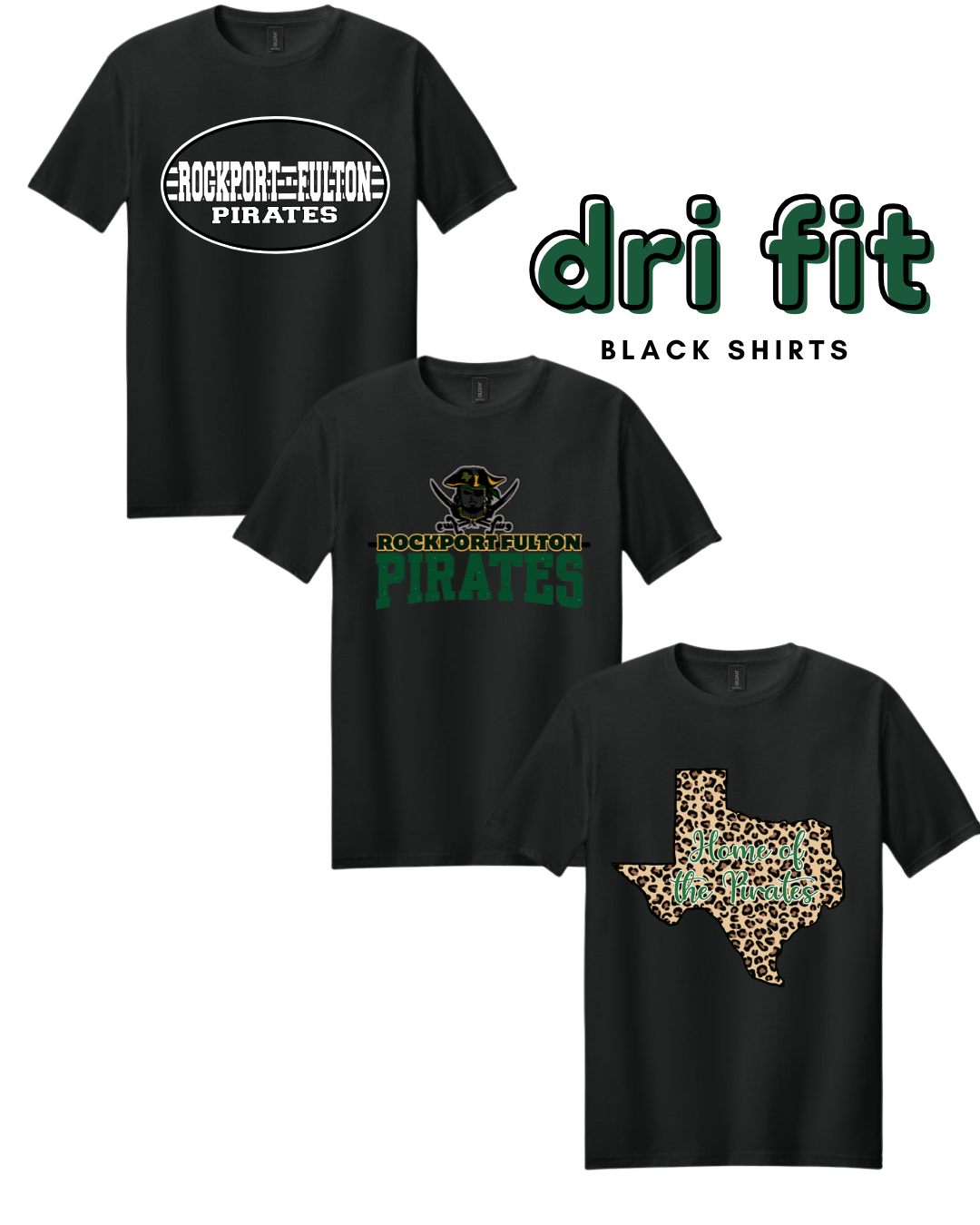 Adult Dri Fit Short Sleeve Black Shirts RFEF