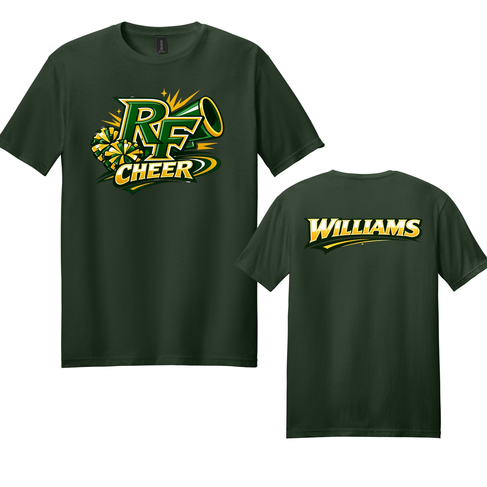 Adult S/S Forest Green Cotton T-shirts RFHS Cheer Fan Shirt