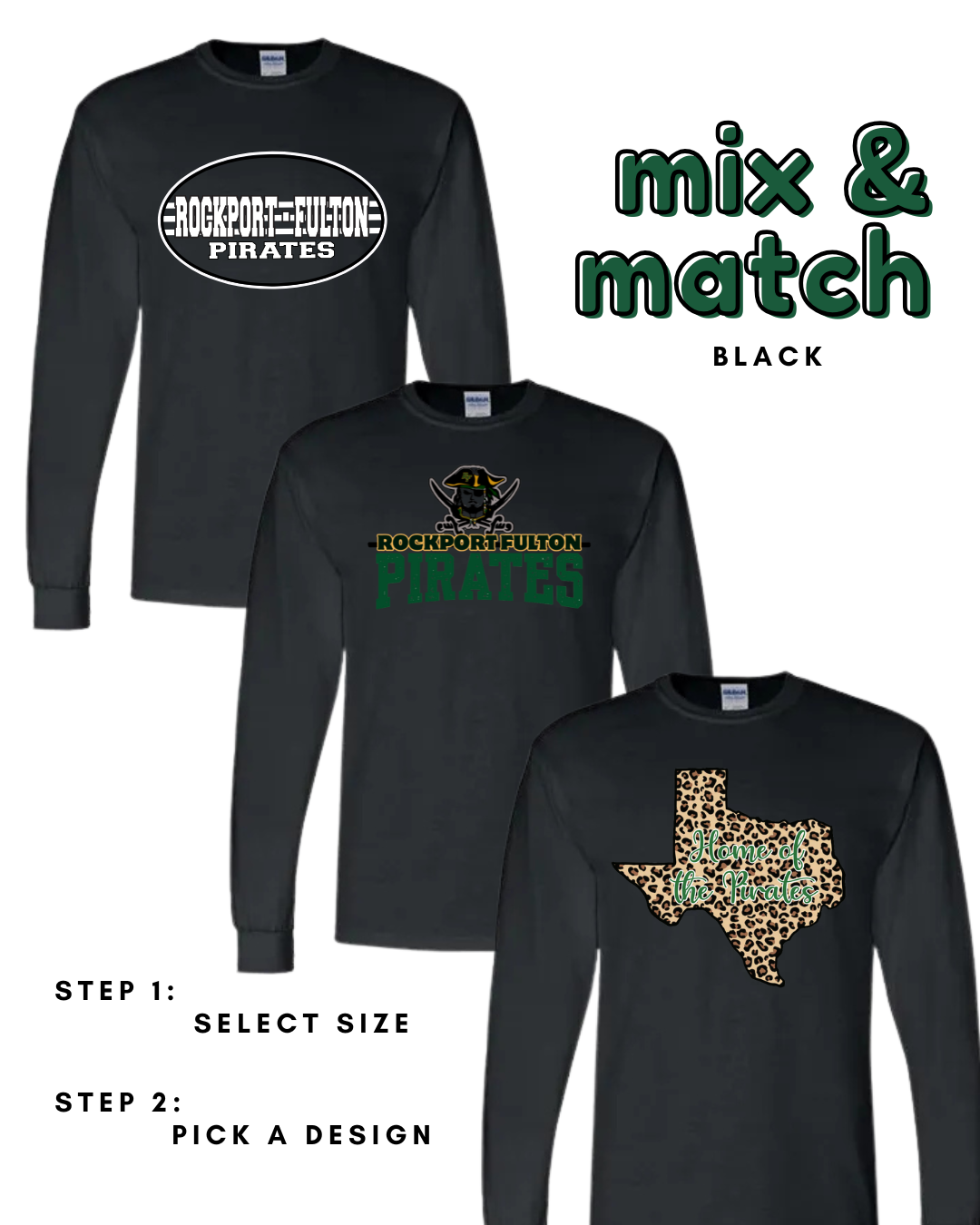 Adult Long Sleeve Black Cotton T-shirts RFEF