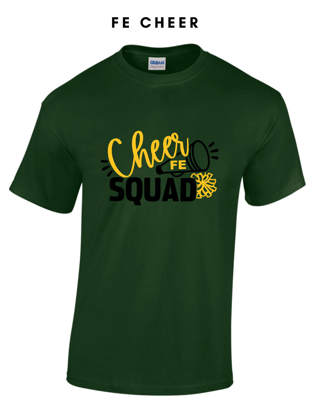 FE Cheer- Adult Short Sleeve Forest Green Cotton T-shirts