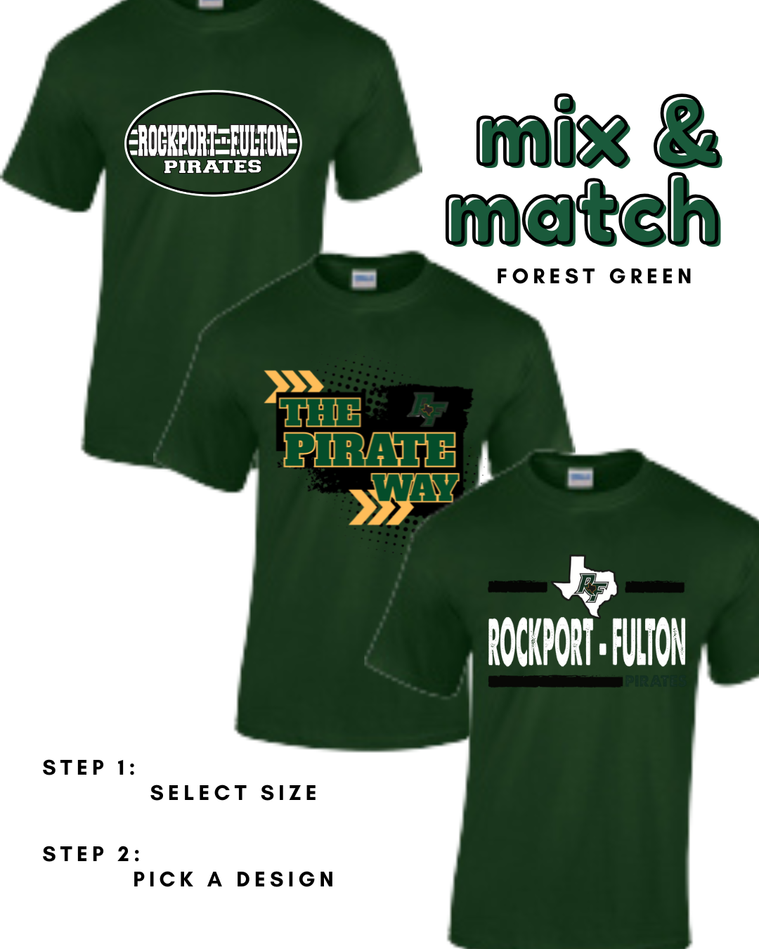 Adult Short Sleeve Forest Green Cotton T-shirts RFEF