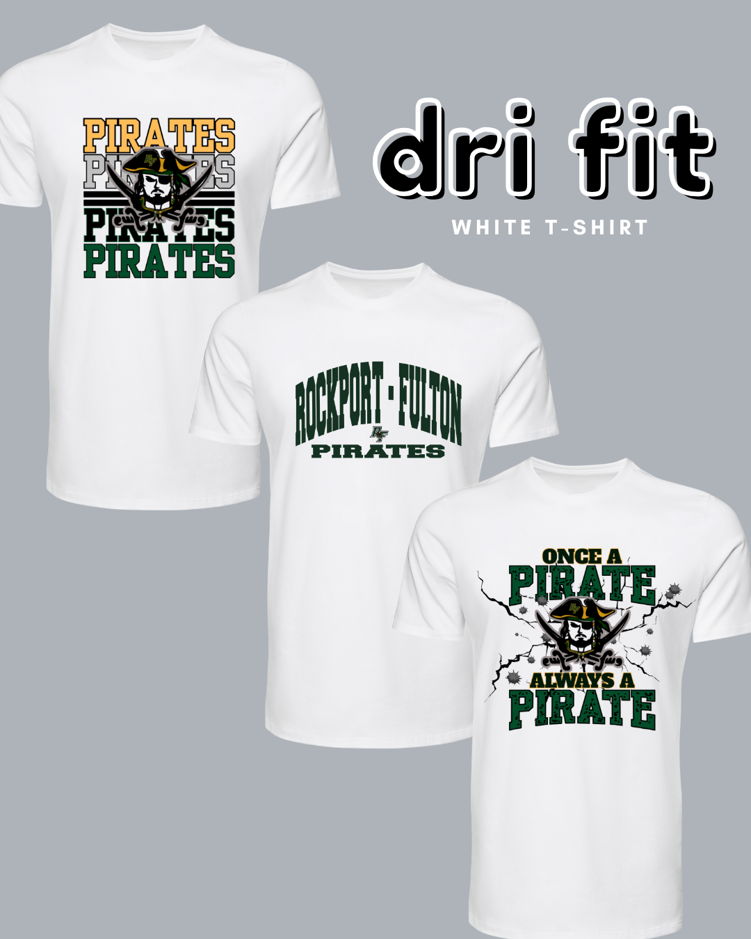 Adult Dri Fit Short Sleeve White T-shirts RFEF