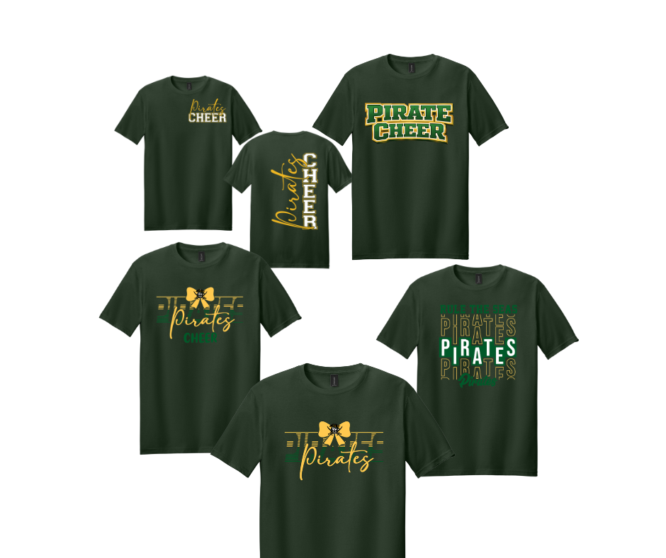 Adult S/S Forest Green Cotton T-shirts RFHS Cheer Team