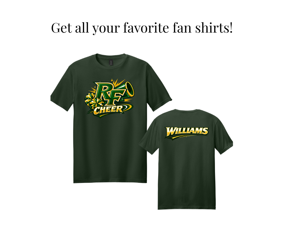 Adult S/S Forest Green Cotton T-shirts RFHS Cheer Fan Shirt