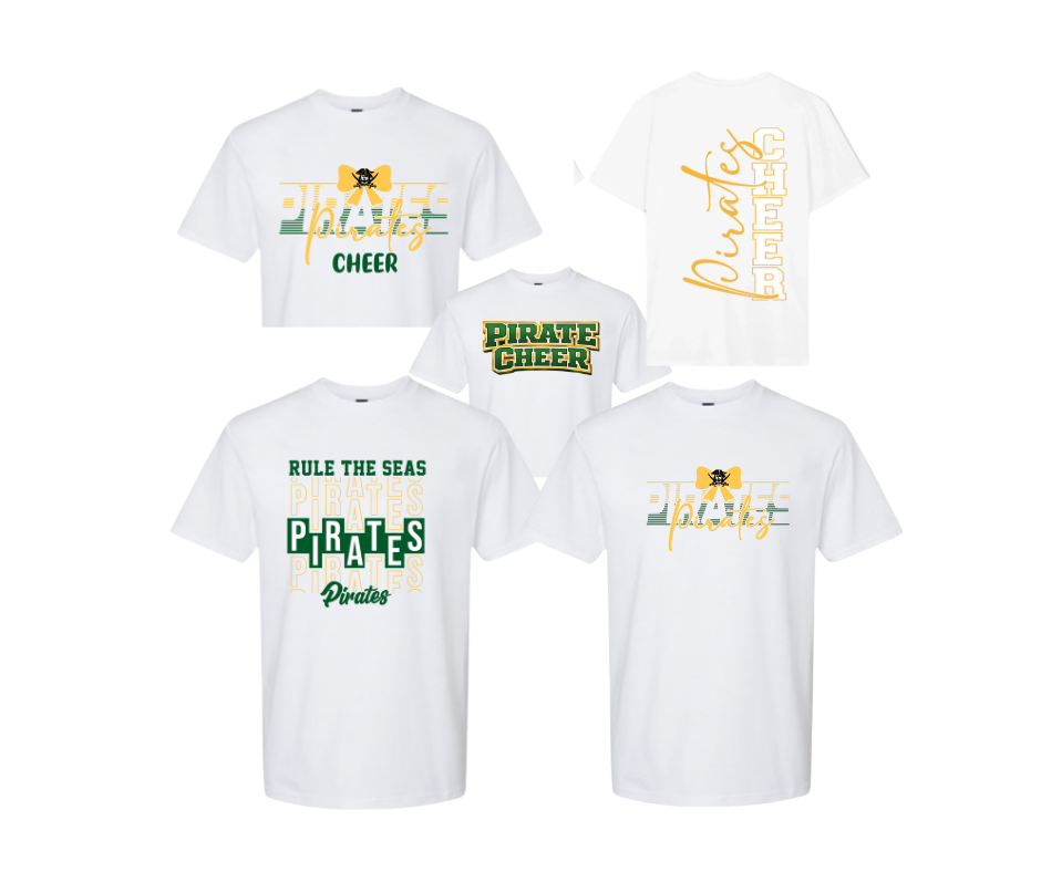 Adult S/S White Cotton T-shirts RFHS Cheer Team