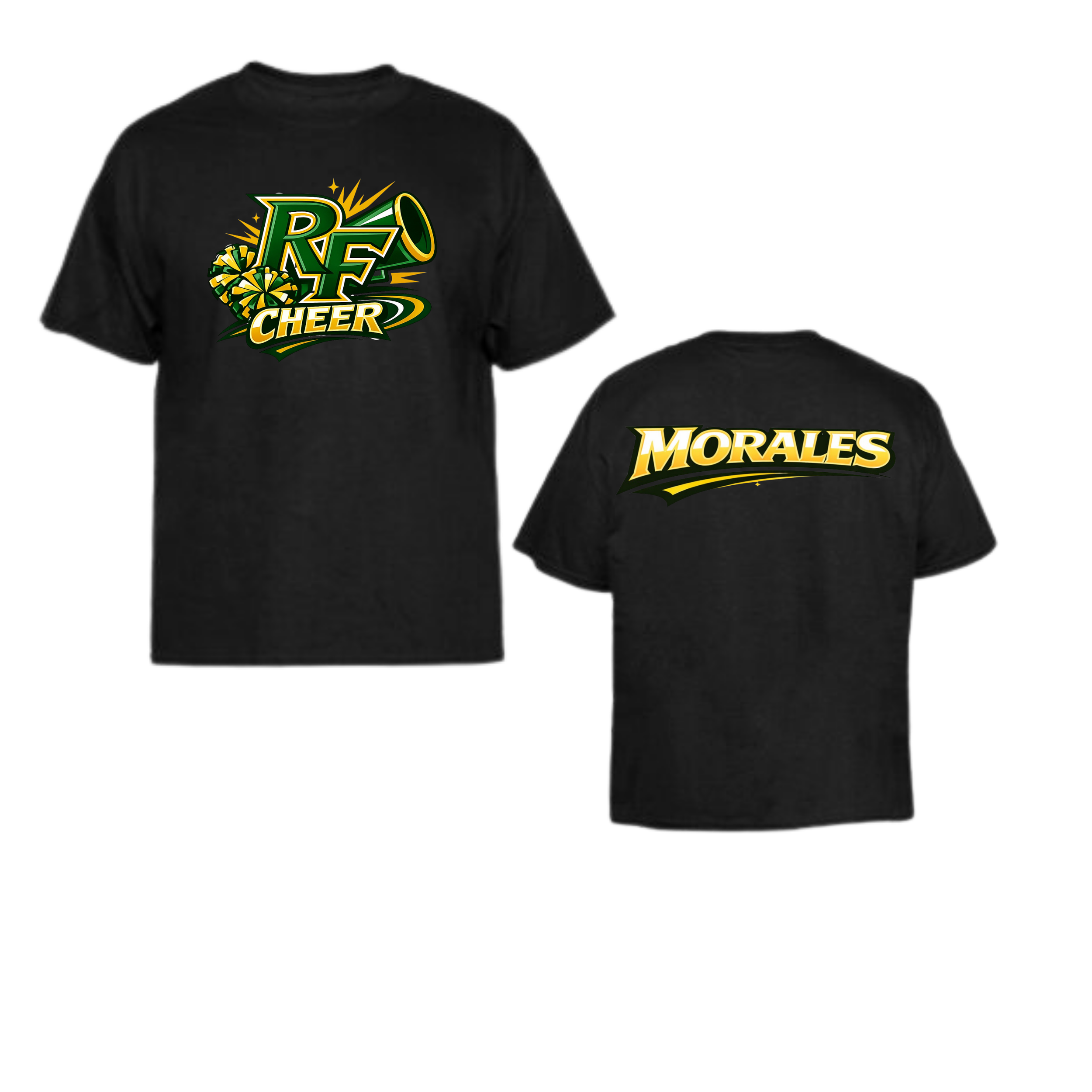 Adult S/S Black Cotton T-shirts RF Cheer Fan Shirt
