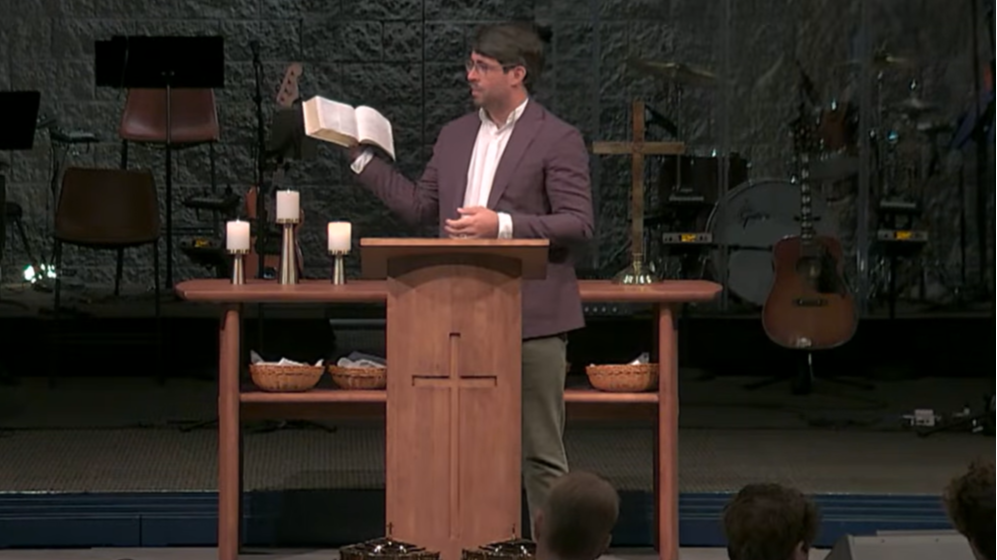 Pastor of Discipleship Stewart Swain preaching on the Gospel of John in Nashville TN