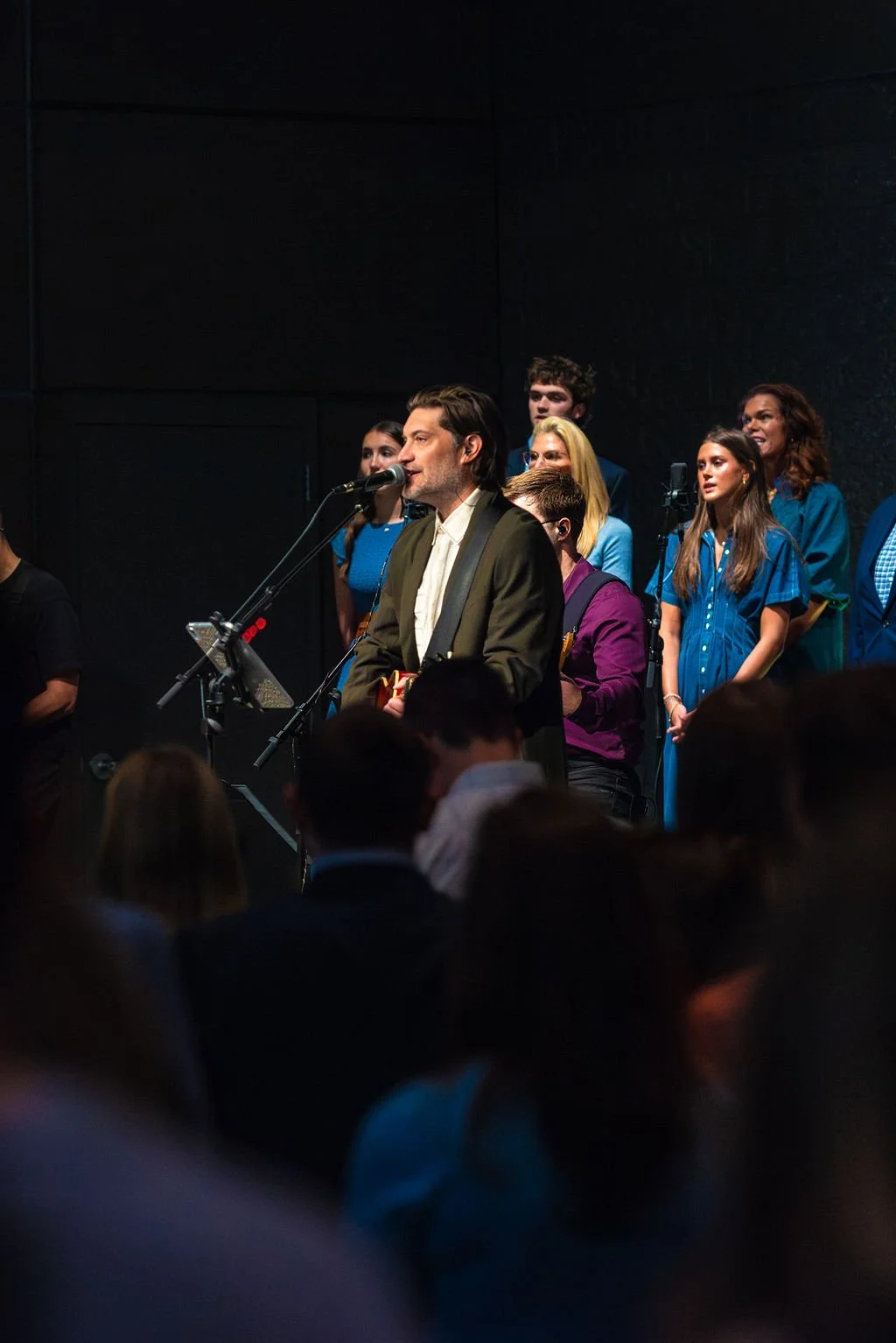 Worship Director Brett Taylor leading worship with West End Community Church in Nashville, TN