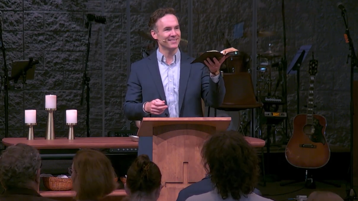 Lead pastor John Bourgeois preaching on Ephesians