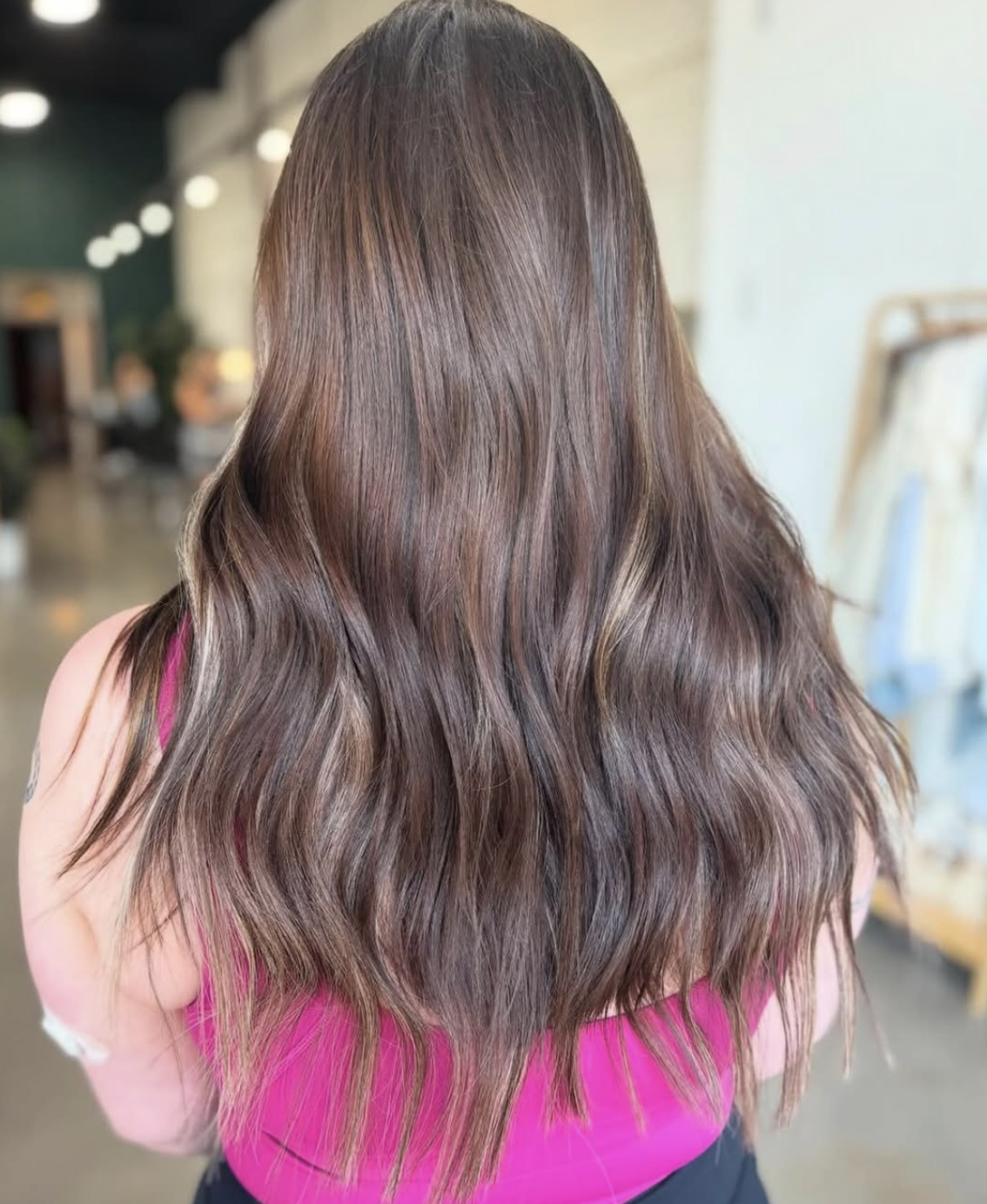 brunette invisible bead hair extensions