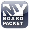 NY Board Packet app icon featuring stylized text on a dark background.