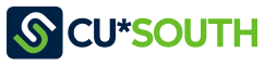 CU*SOUTH logo with a stylized "S" in navy and green.