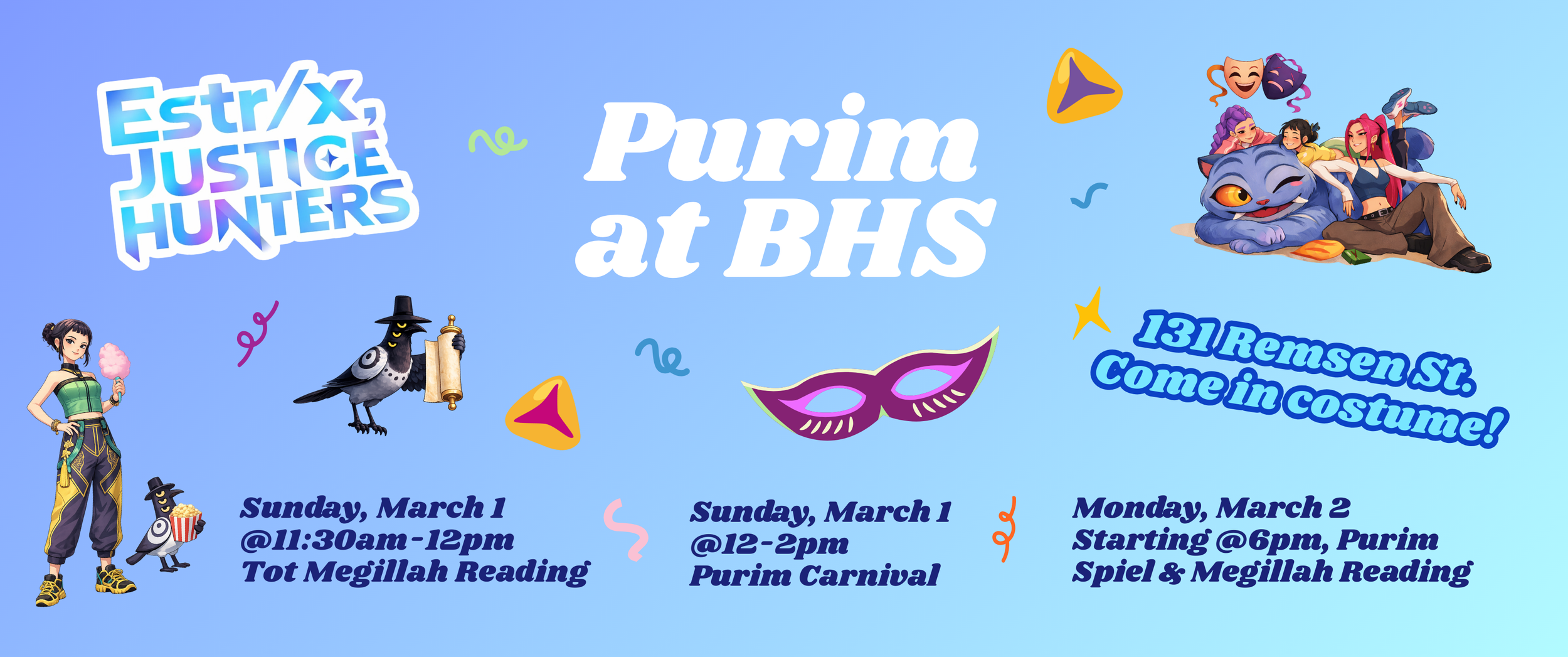Purim at BHS — March 1 & 2