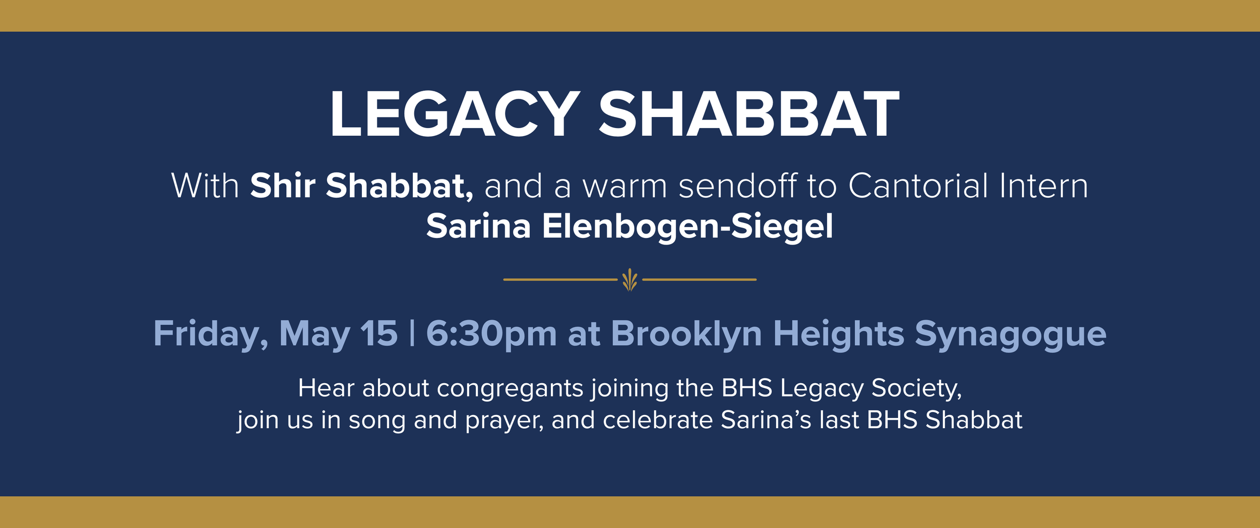 Legacy Shabbat with Shir Shabbat & Sarina’s Sendoff