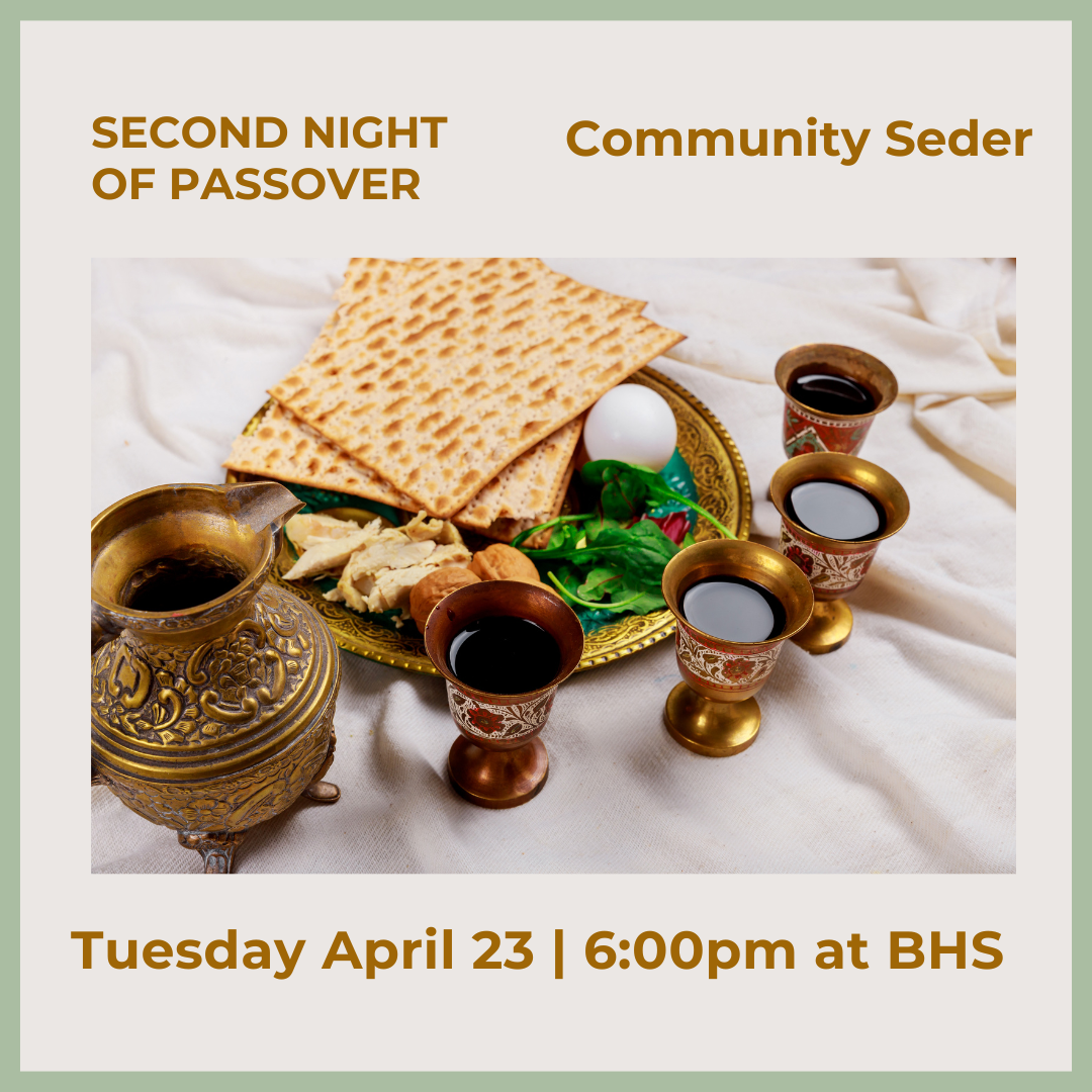 community seder graphic, dated april 23, 2024