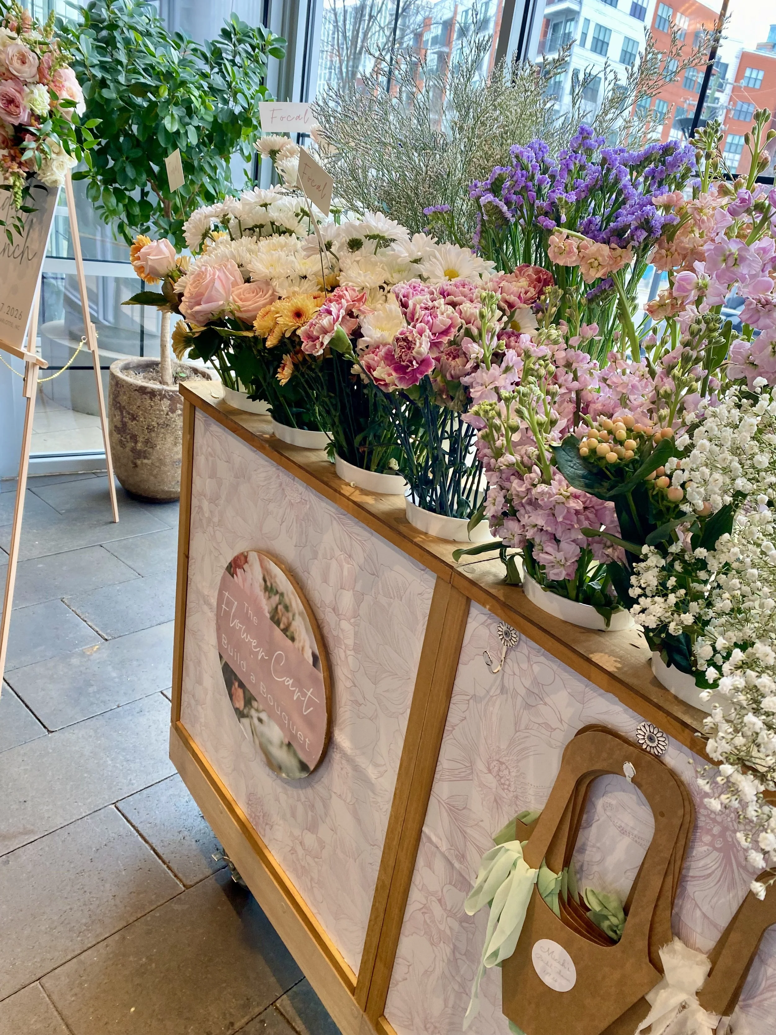 A Flower Bar for a Bridal Shower