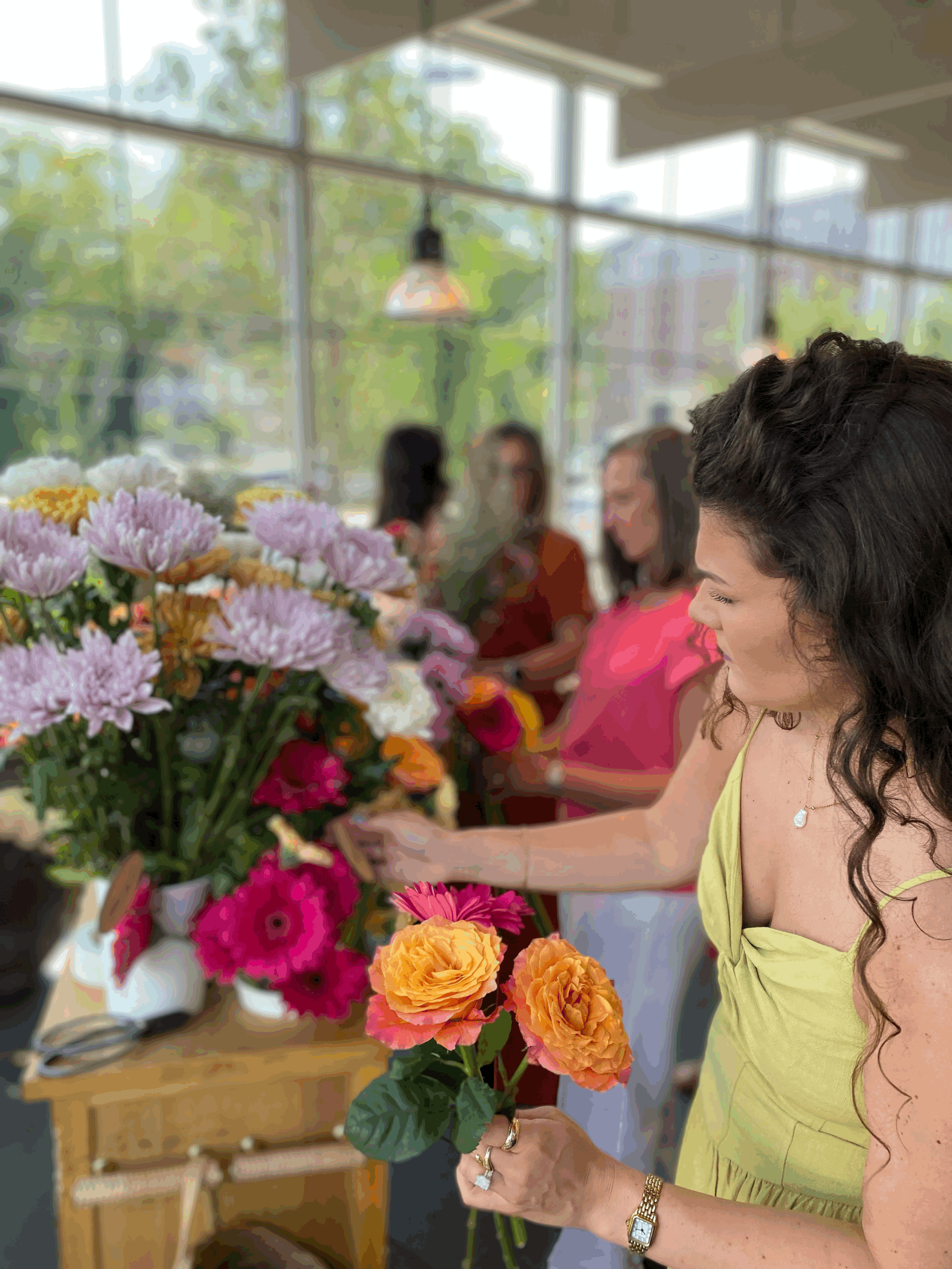 A Beautiful Bridal Shower Flower Bar at Sixty Vines in Charlotte, NC