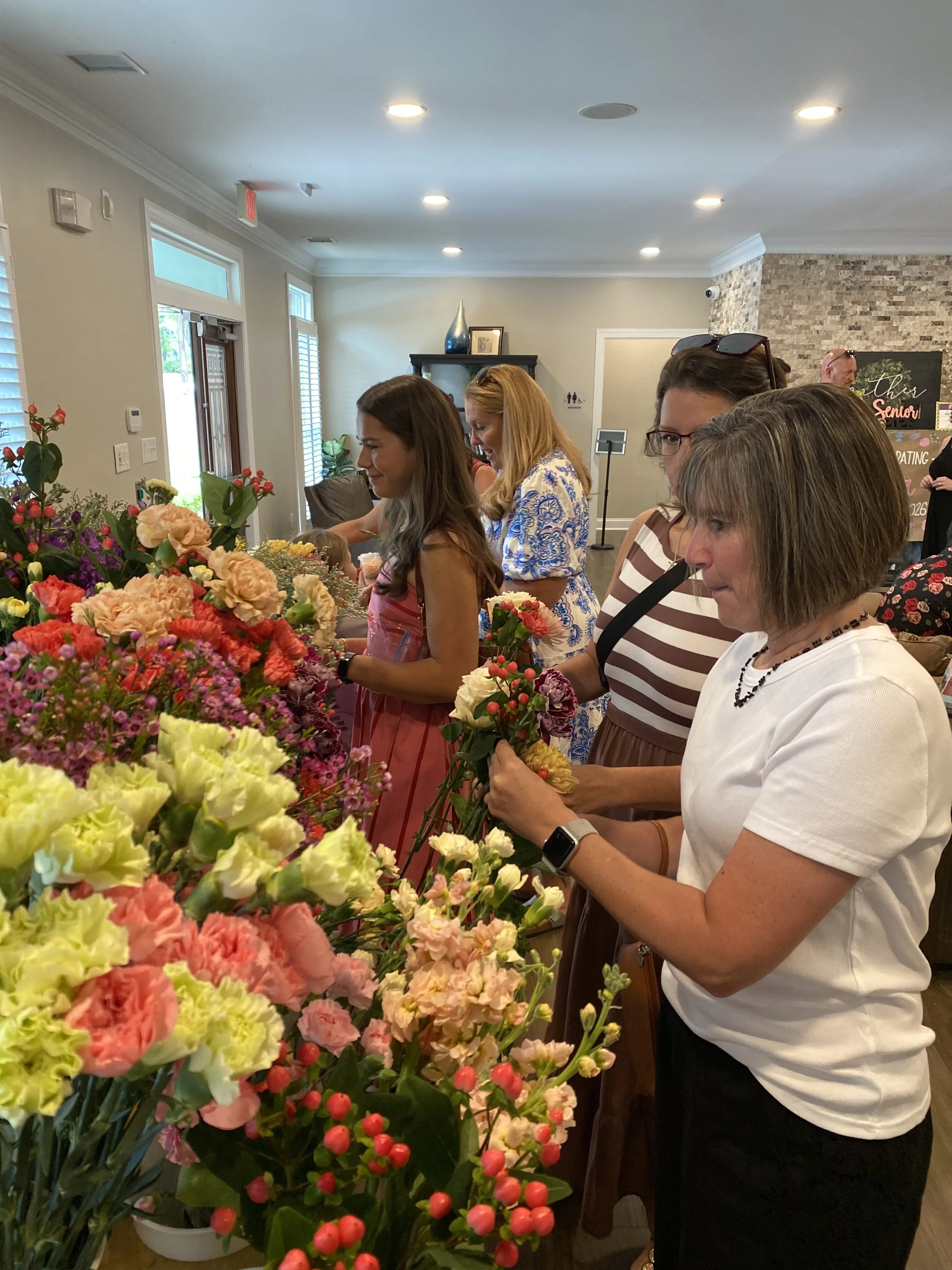 A Beautiful Graduation Party Flower Bar in Charlotte