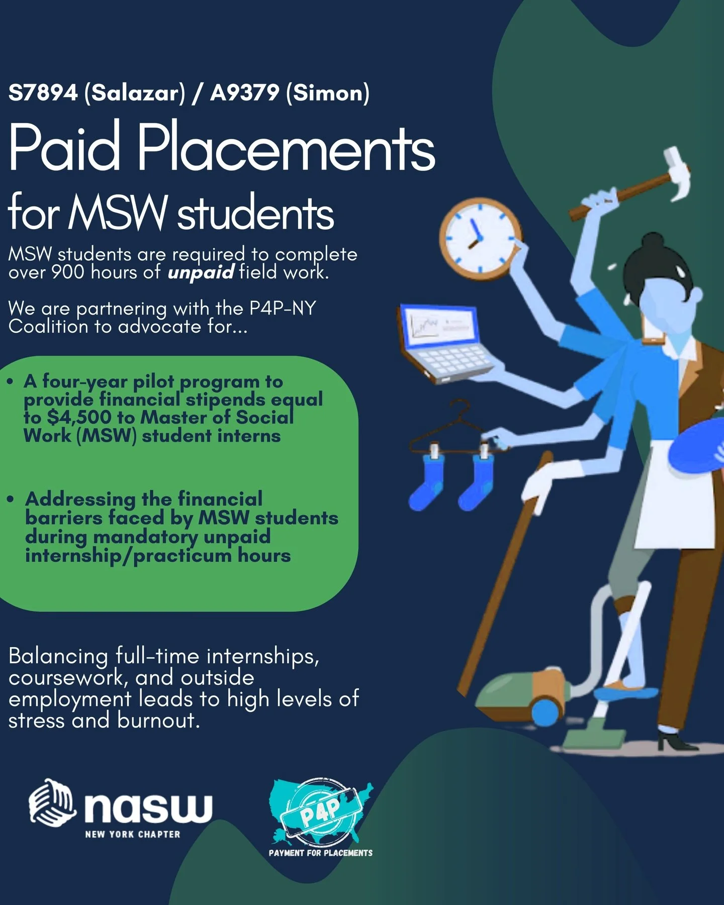 URGENT ACTION ALERT: New York Social Workers Need Your Voice NOW📢 
 New York is in a mental health crisis, yet the very people trained to help are being pushed out by debt and unpaid labor. 🚨

We are fighting for TWO critical bills in the state bud