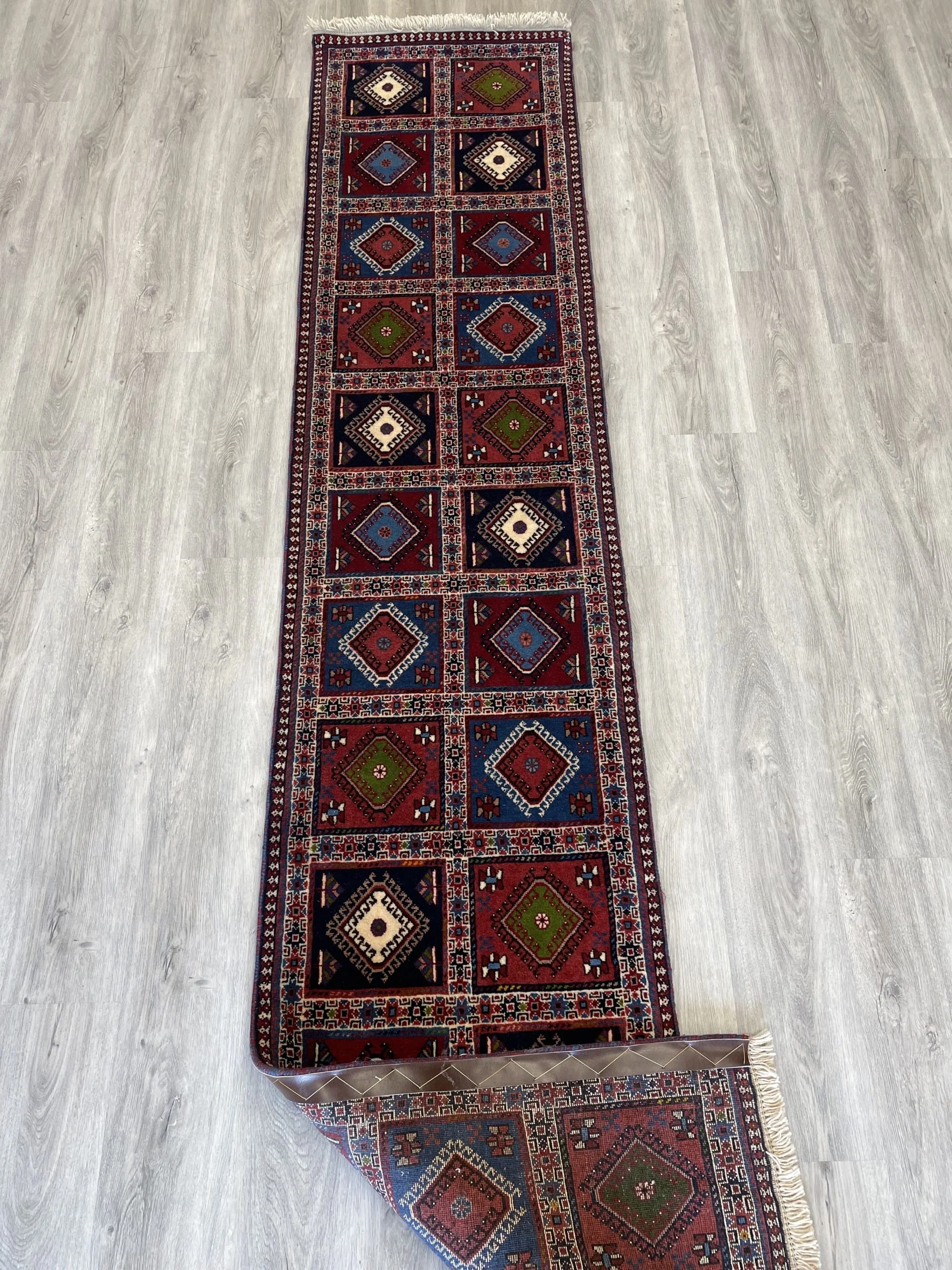 9'8" x 2'0" Yalameh Wool Rug Runner featuring a geometric all-over pattern