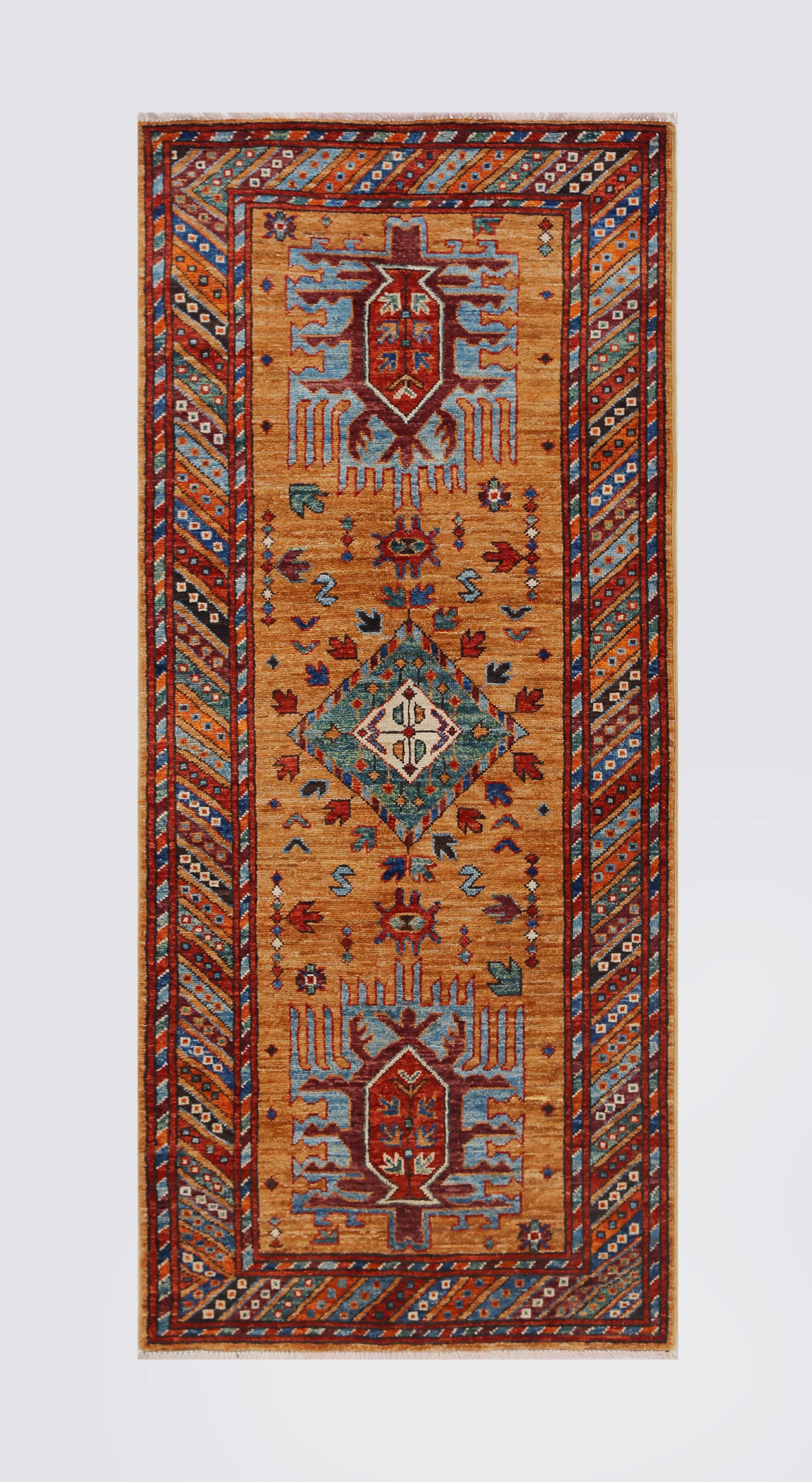 Contemporary Tribal Wool Rug Runner (2'8" x 6'8")