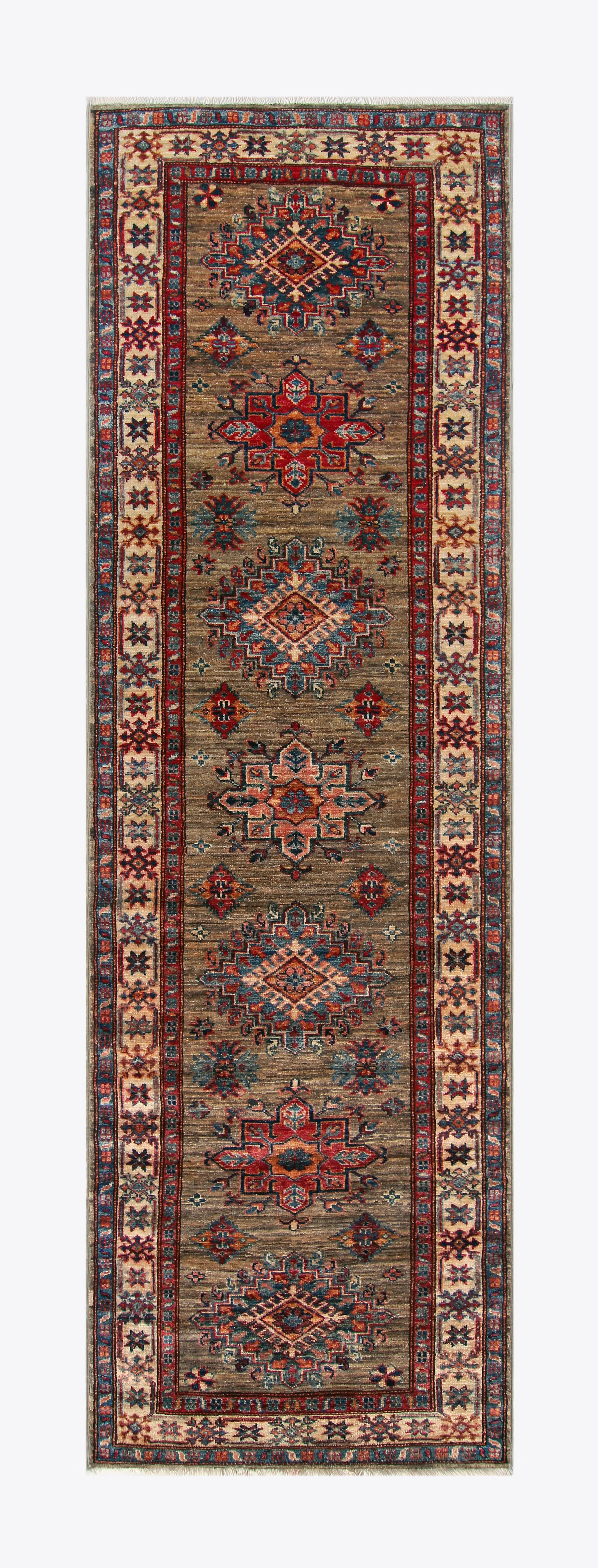 Contemporary Tribal Wool Rug Runner (2'7" x 8'6")