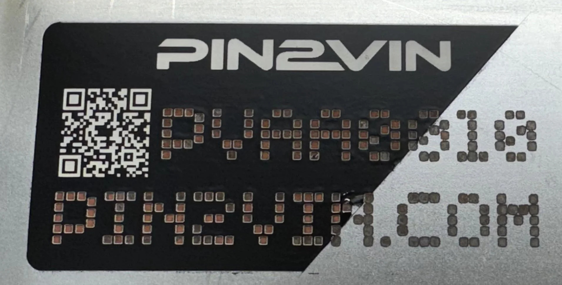 Pin2vin Label on Catalytic half cut