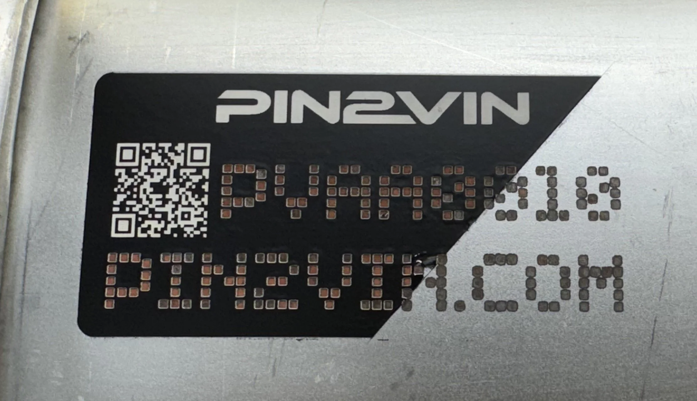 Pin2vin label, Catalytic Converter etching