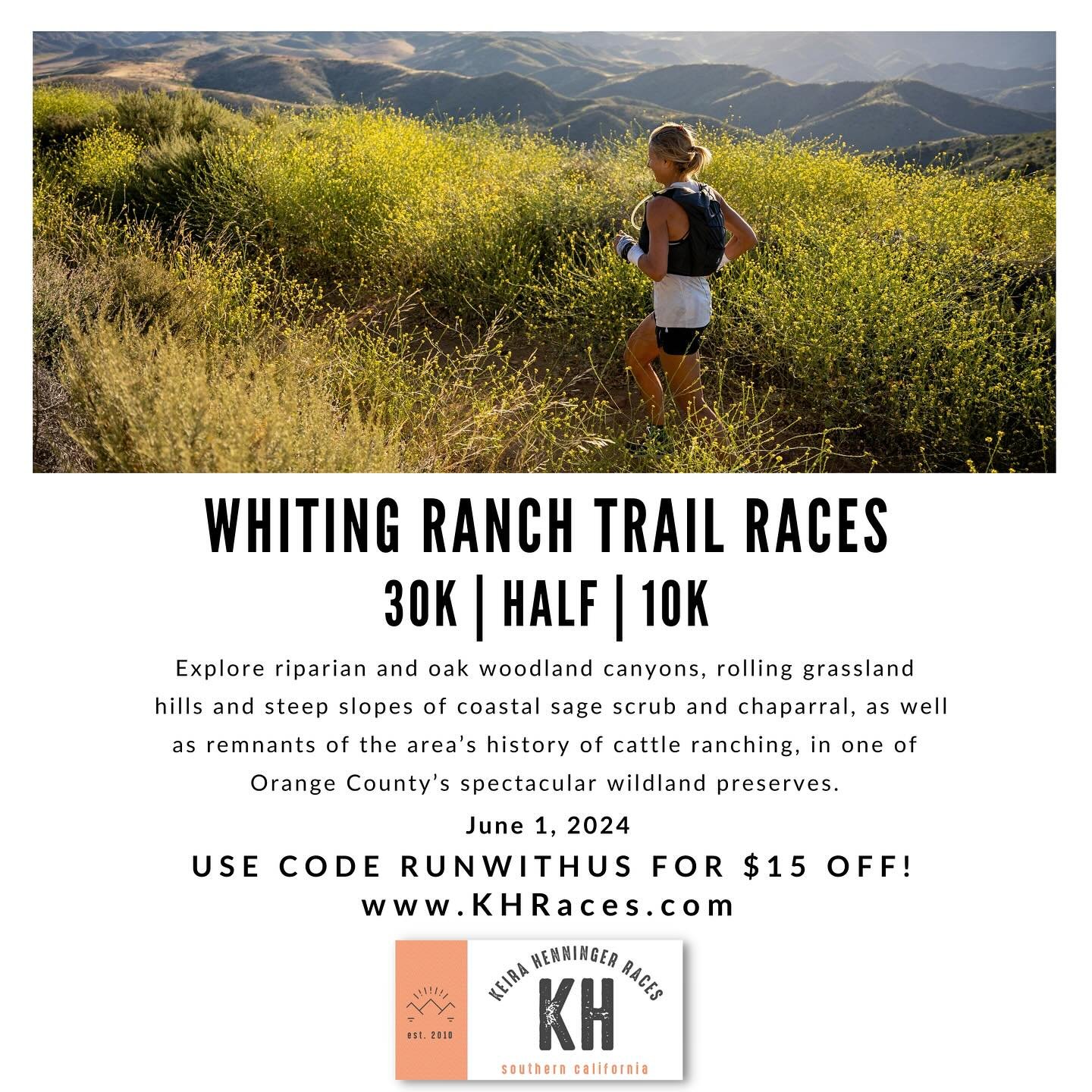 Looking to explore the trail racing world this year? 

Check out one of the many options @khraces offers and use code RUNWITHUS for $15 off registration!! 

#trailrunning #khraces #losangeles