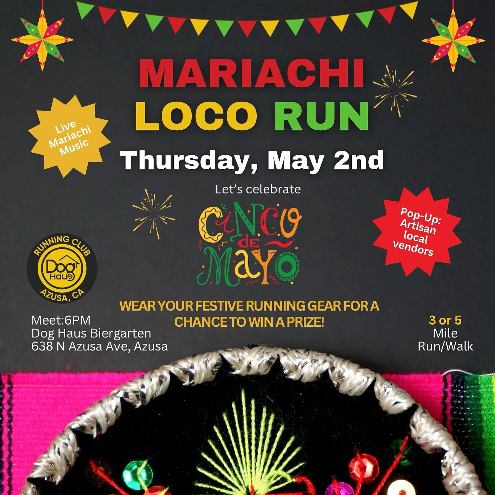 We take our Cinco de Mayo festivities around here quite seriously, so we&rsquo;re excited to share the Mariachi Loco Run on Thursday, May 2nd! 

Our friends at @doghausrunningclubazusa are hosting! 

#doghaus #cincodemayo