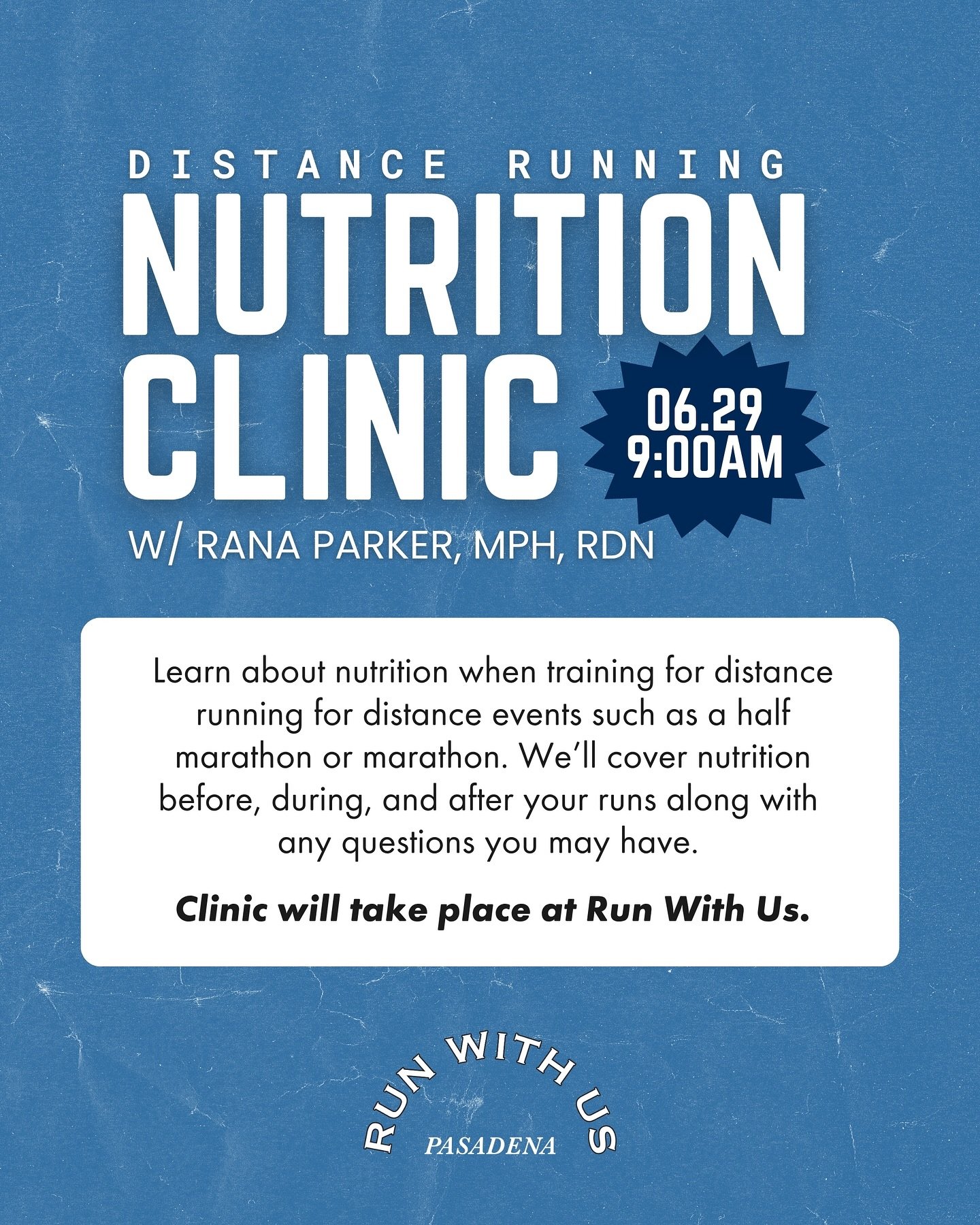 Join us THIS Sunday at Run With Us at 9am as we break down and answer any questions you may have regarding fueling and nutrition during your longer endurance runs and overall training cycle. Rana Parker, MPH and RDN, is joining us to break down nutri