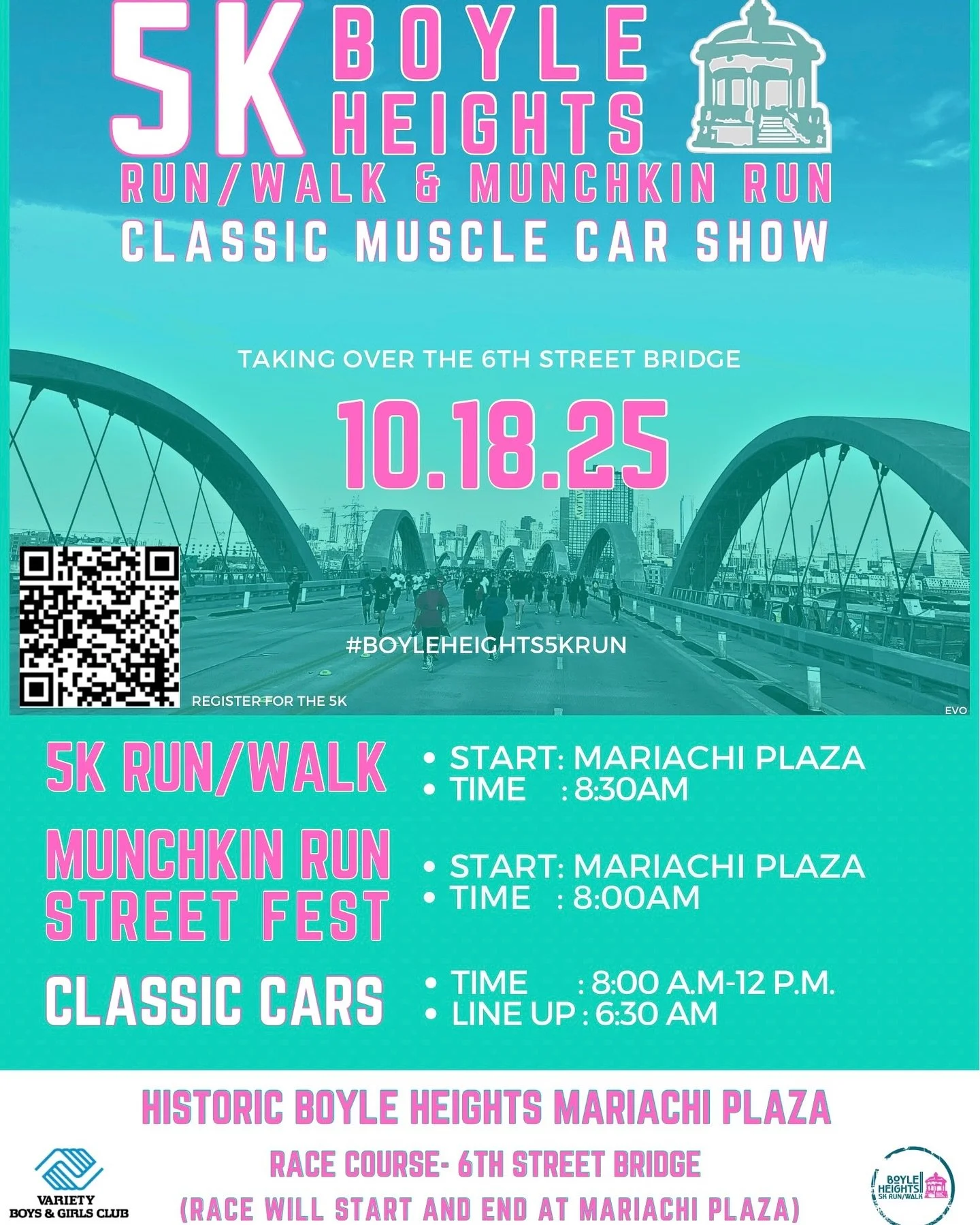 Looking ahead into October, Fall race season really starts to pick up and one of our favorite local races is the Boyle Heights 5k &amp; Munchkin Run on October 18th. 

The route takes you over the 6th Street Bridge and you can also enjoy a fun Classi