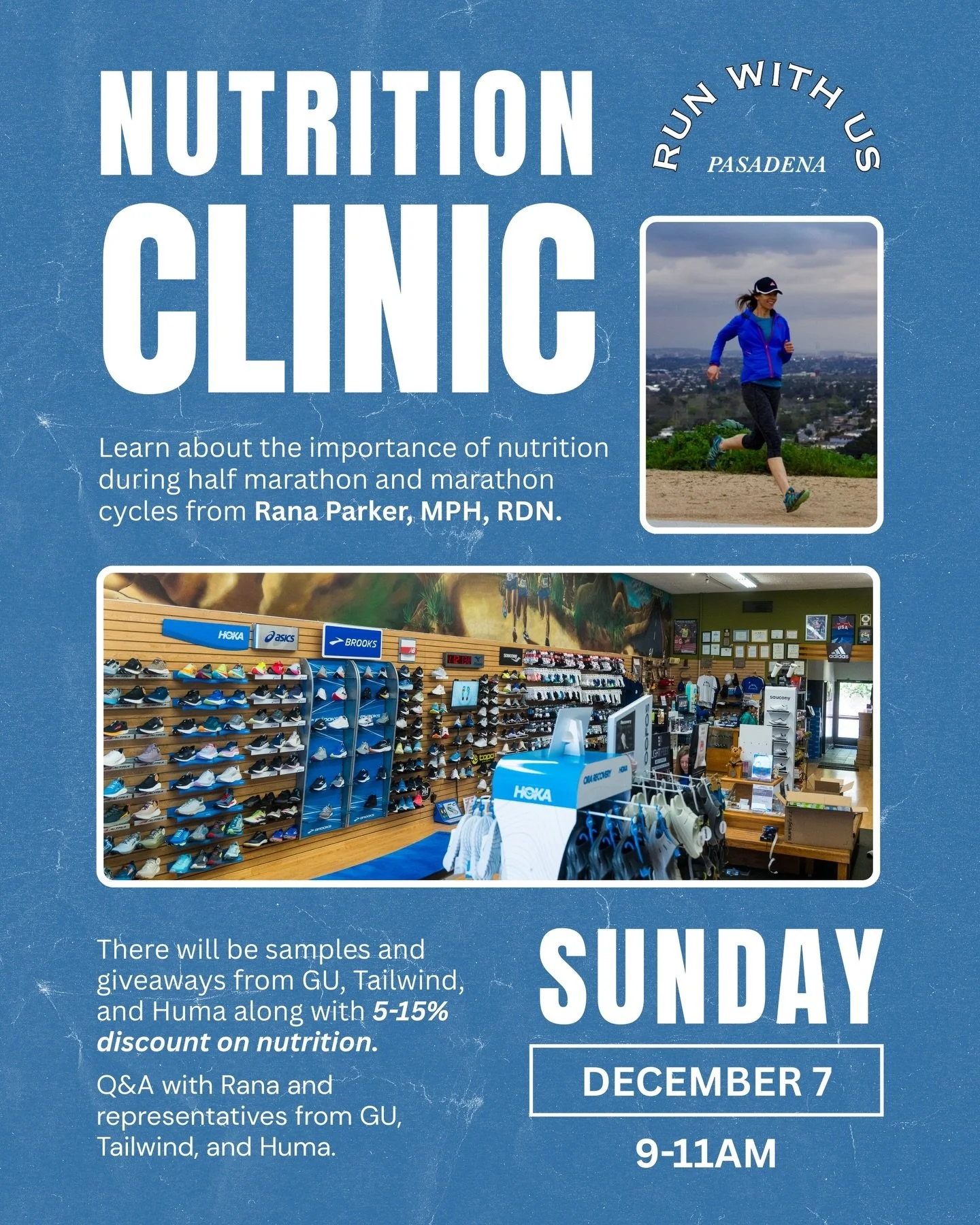 Join us THIS Sunday at Run With Us at 9am as we break down and answer any questions you may have regarding fueling and nutrition during your longer endurance runs and overall training cycle. Rana Parker, MPH and RDN, is joining us to break down nutri