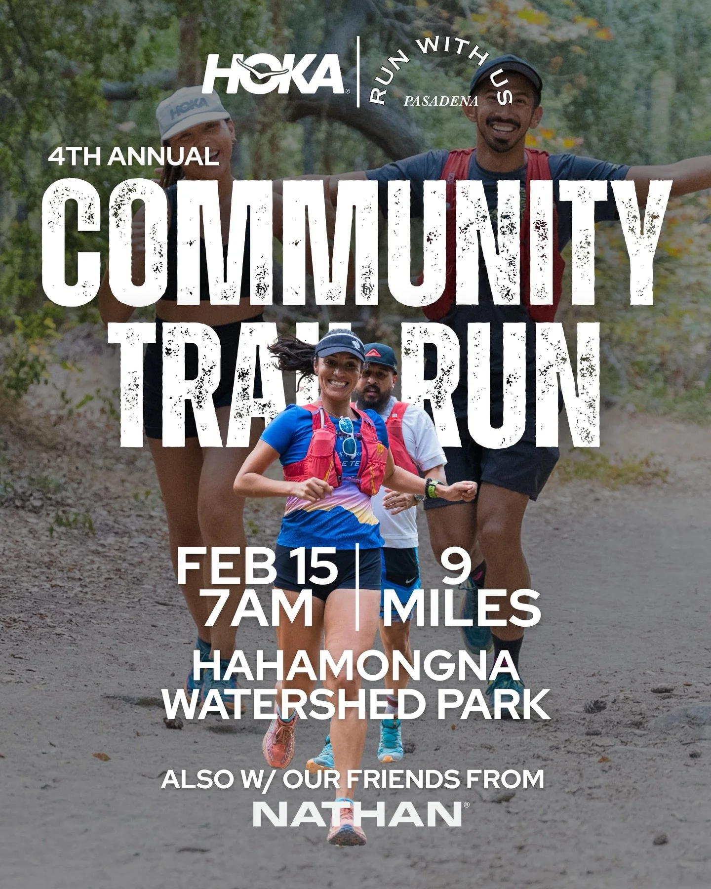 RWU x HOKA 4th Annual Community Trail Run&nbsp;| Join us THIS SUNDAY for our 4th Annual Community Trail Run with our friends from HOKA and Nathan for a morning of trail miles, community vibes, and good energy.

DETAILS:  📅 Sunday, February 15 ⏰ 7:00