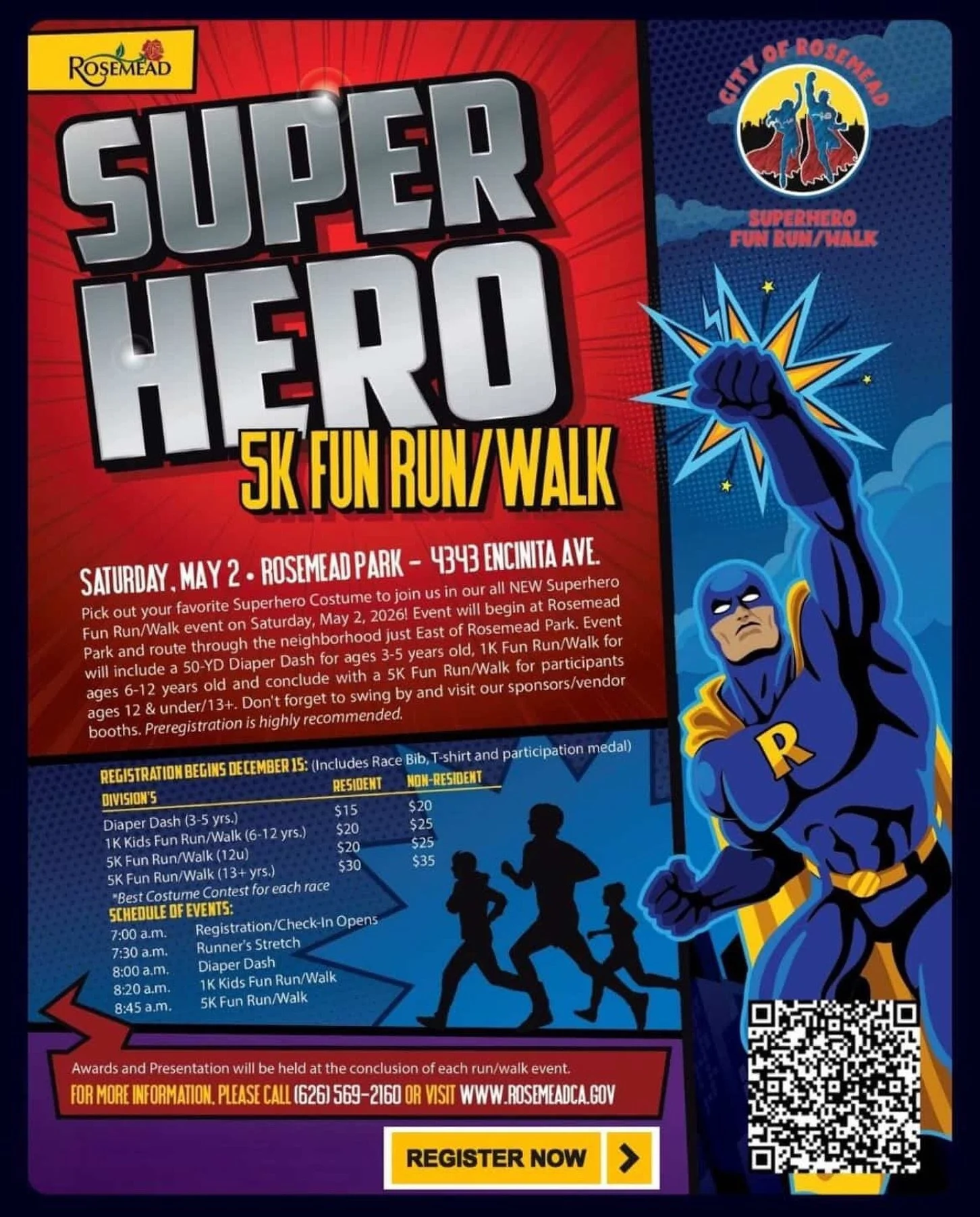 Looking for a fun 5k this weekend?? Check out the Superhero 5k this Saturday in Rosemead!