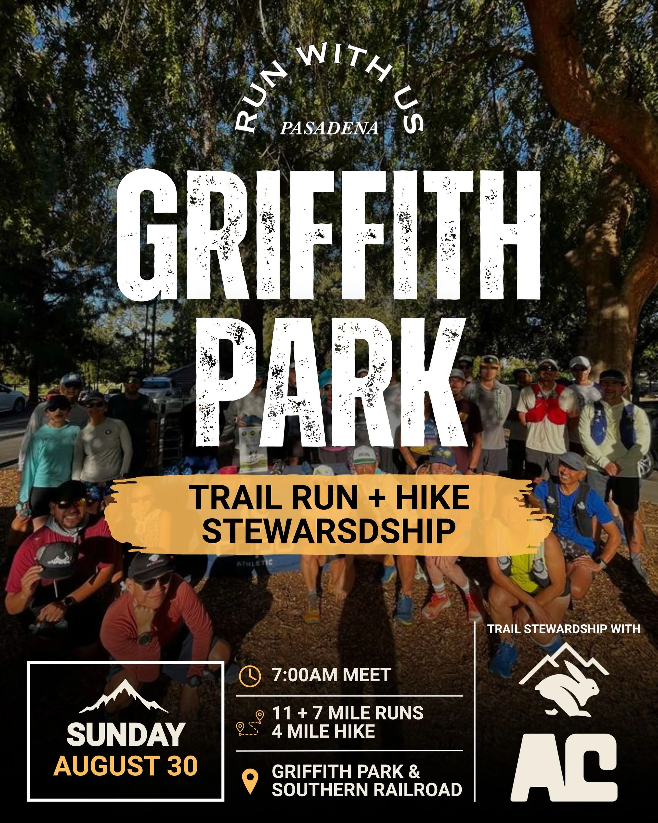 Join us this Sunday for our Griffith Park Trail Run + Hike Stewardship thanks to our friends from&nbsp;@runinrabbit. We&rsquo;re going to be raffling off a few rabbit gift cards along with a Run With Us gift card!! 

Huge thank you to rabbit who were