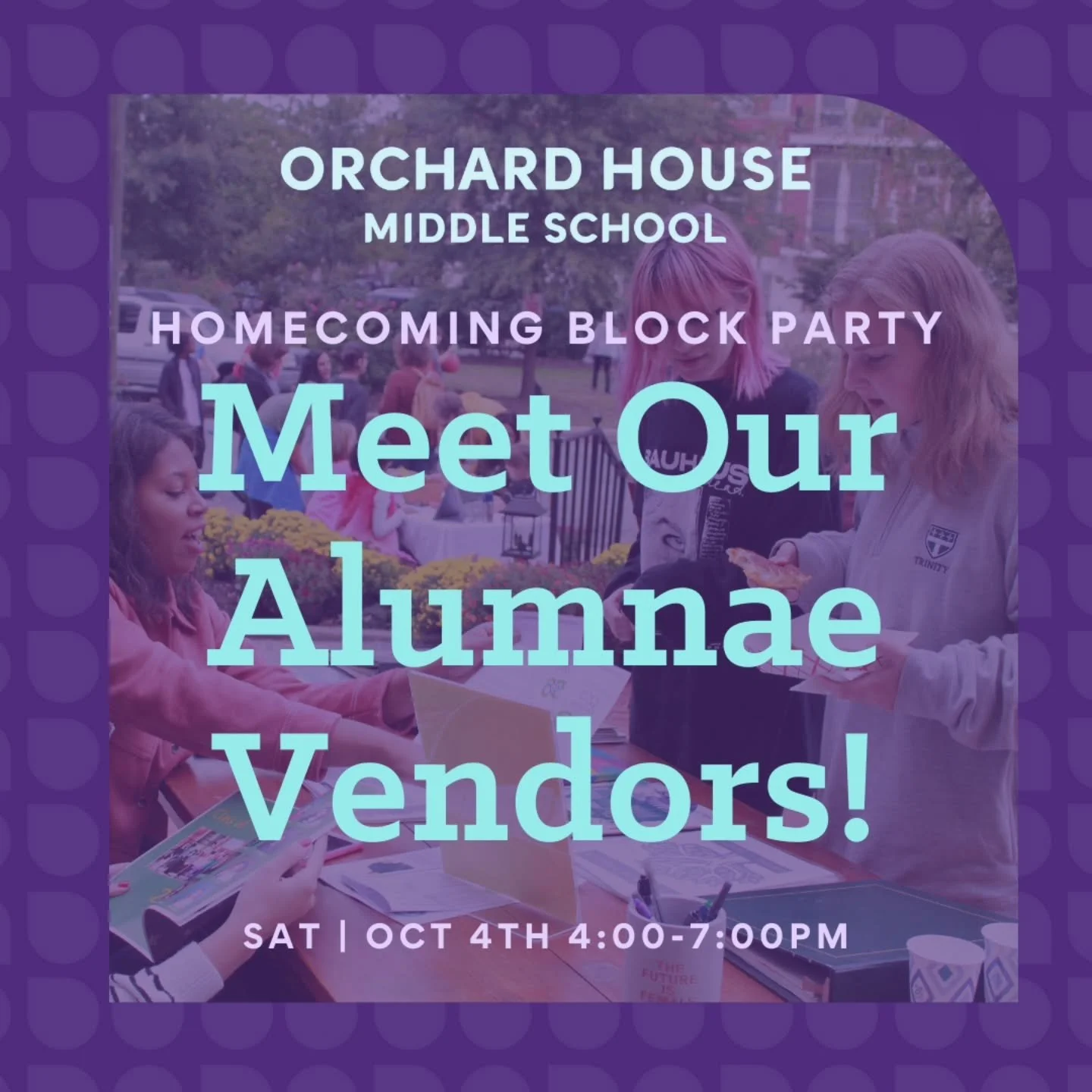 Meet Our Alumnae Vendors! Our Homecoming Block Party is right around the corner, and we are thrilled to welcome back former students to reconnect with their Orchard House community. 

New this year, we are showcasing alumnae vendors who wish to share