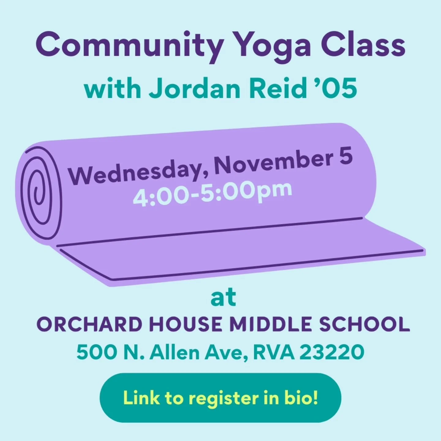 OHMS alumnae Jordan Reid '05 is leading a yoga class at Orchard House on November 5! Open to the OHMS Community: kids 10+, parents, alumnae, faculty, and friends! We hope you will join us for an accessible and fun opportunity to connect with yourself