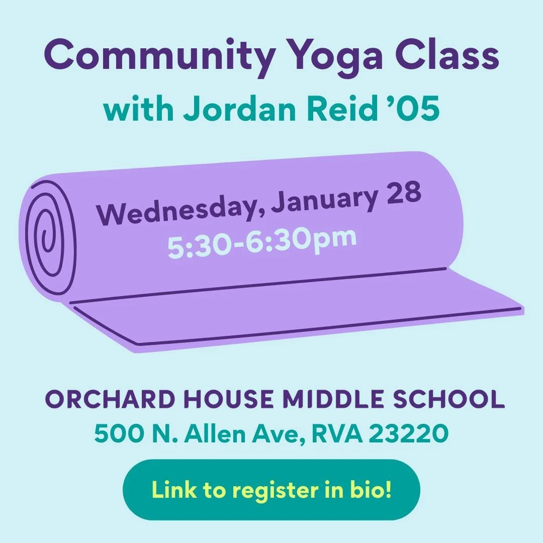 OHMS alumna Jordan Reid is back this month to lead us in a community yoga class! This session on January 28 is open to the OHMS Community&mdash;kids 10+, parents, alumnae, faculty, and friends! We hope you will join us for an accessible and fun oppor
