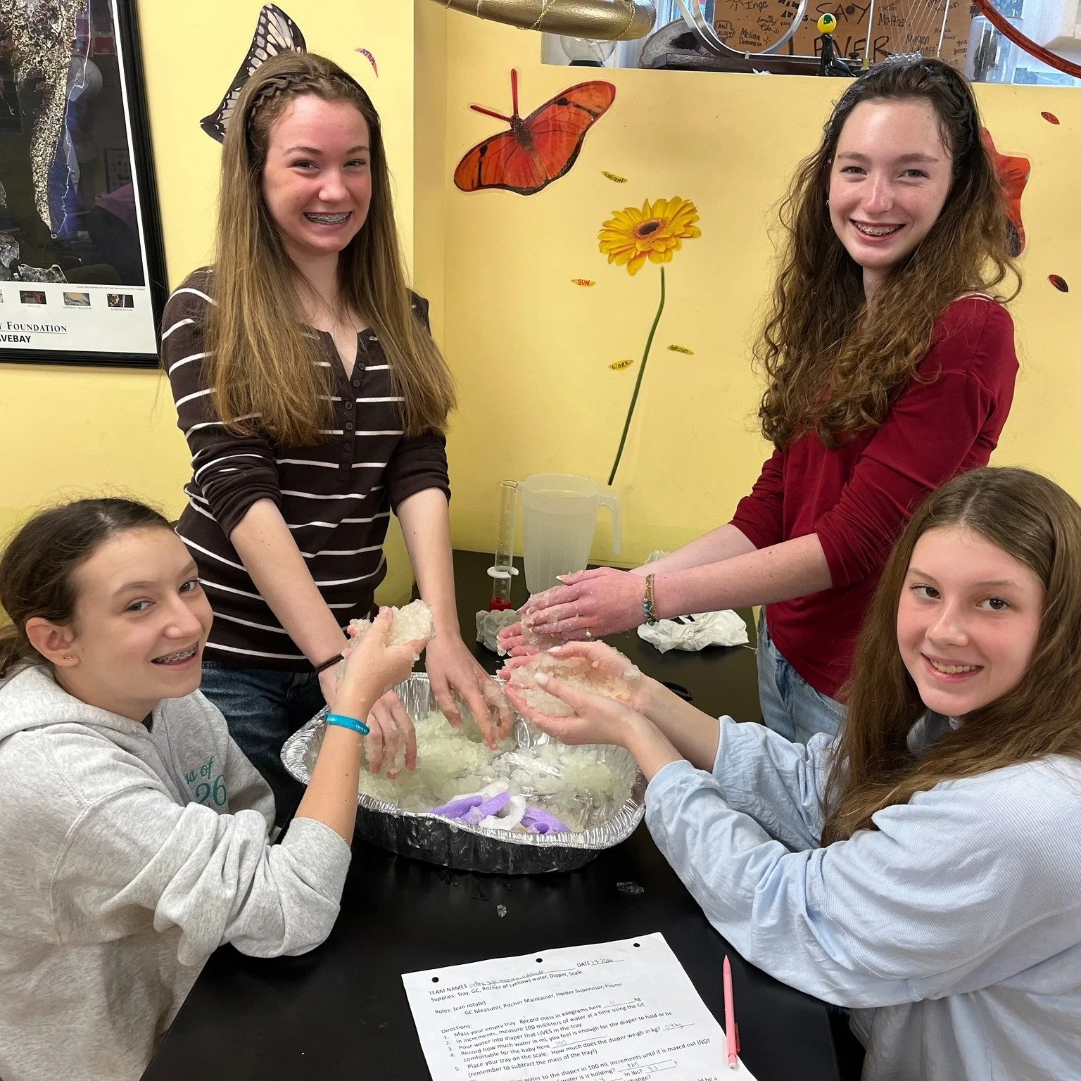 How much liquid can a diaper hold, and how does it hold so much? Ask an OHMS 8th grader. The 8s recently completed this annual experiment in Ms. Brookman's science class.