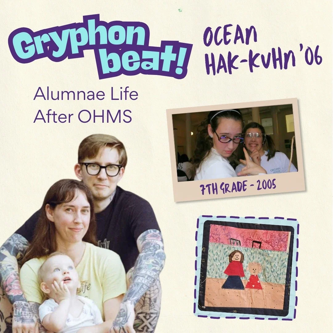 We  caught up with 2006 OHMS grad Ocean Hak-Kuhn about life after middle school. Check out the feature on our website to hear some choice Orchard House memories, how OHMS still shows up in her life now, and reflections on her 5th Grade quilt square. 