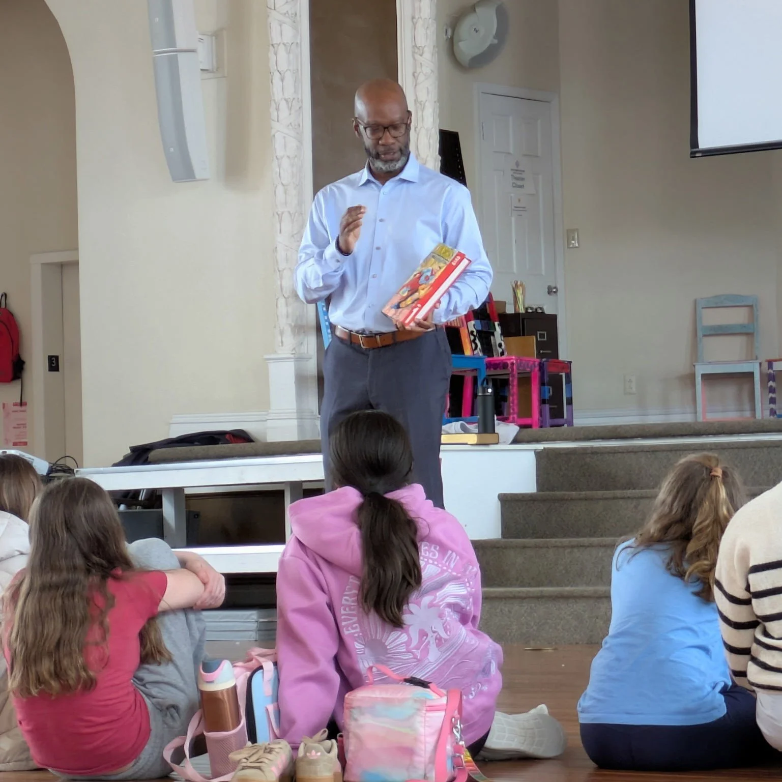 Demetrius Frazier of Resist Booksellers in Petersburg, VA visited today as part of our Black History Month speaker series to talk to students about reading and running a bookstore that focuses on Black stories and Black authors. As always, our studen