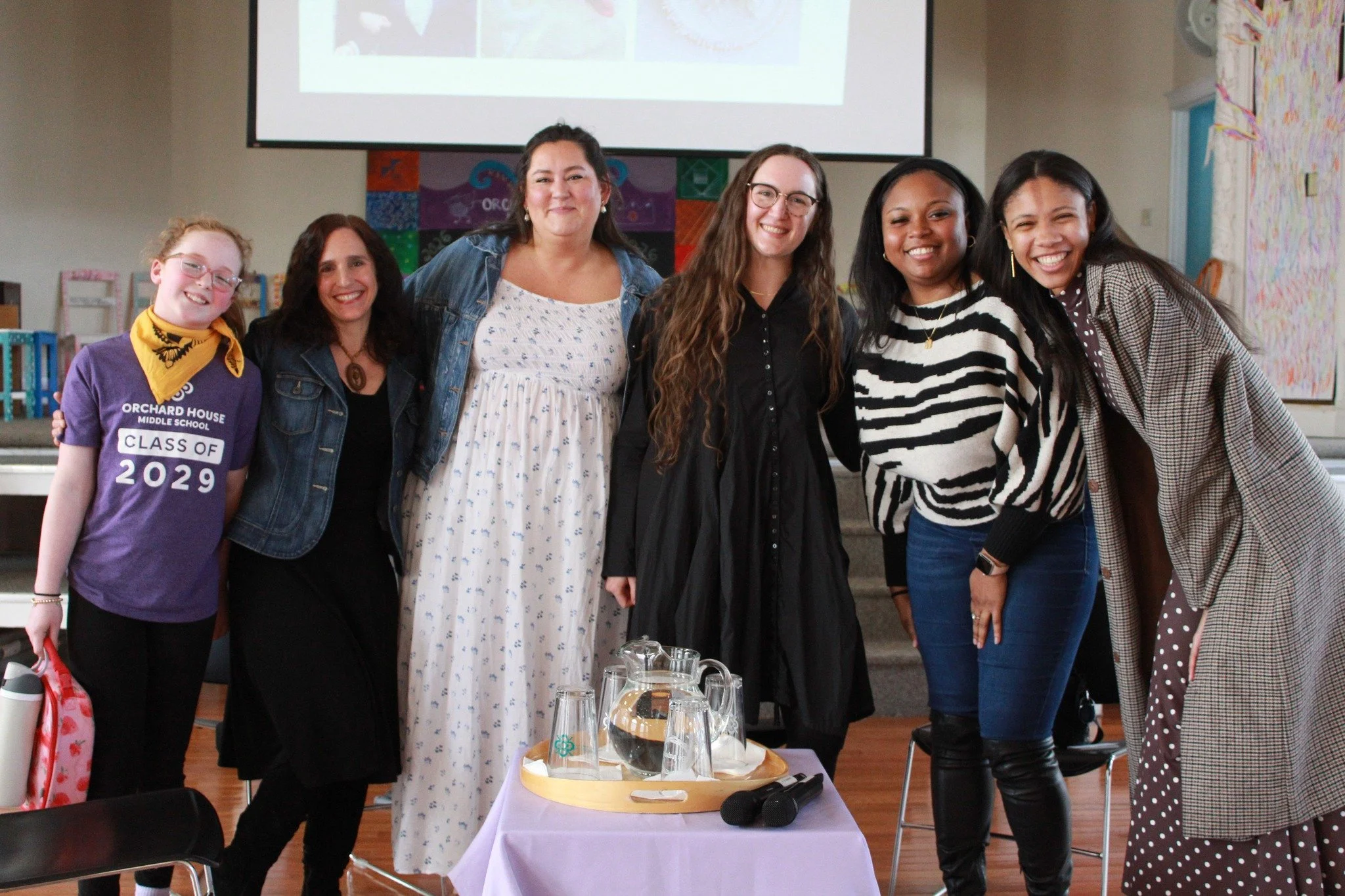 We hosted four alumnae - Elizabeth Poole '03, Caroline Kuhlman '05, Tra'Shaundra Mealy '10, and Mallory Martin-Parker '14 - to talk to students about their paths from OHMS to their current lives. All our speakers have an active artistic practice, eit