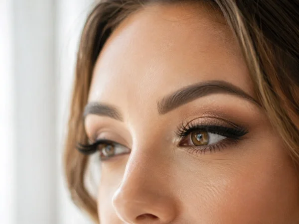 Bridal eye makeup close-up with natural finish