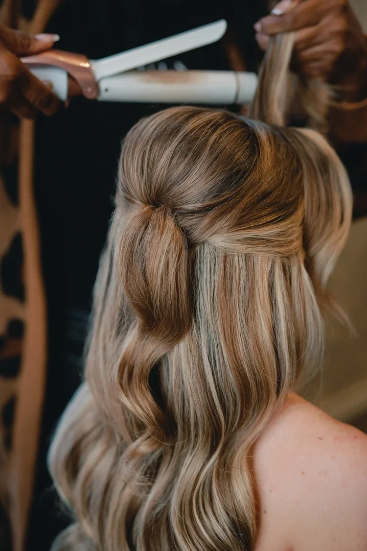 Classic bridal hair and makeup for wedding day
